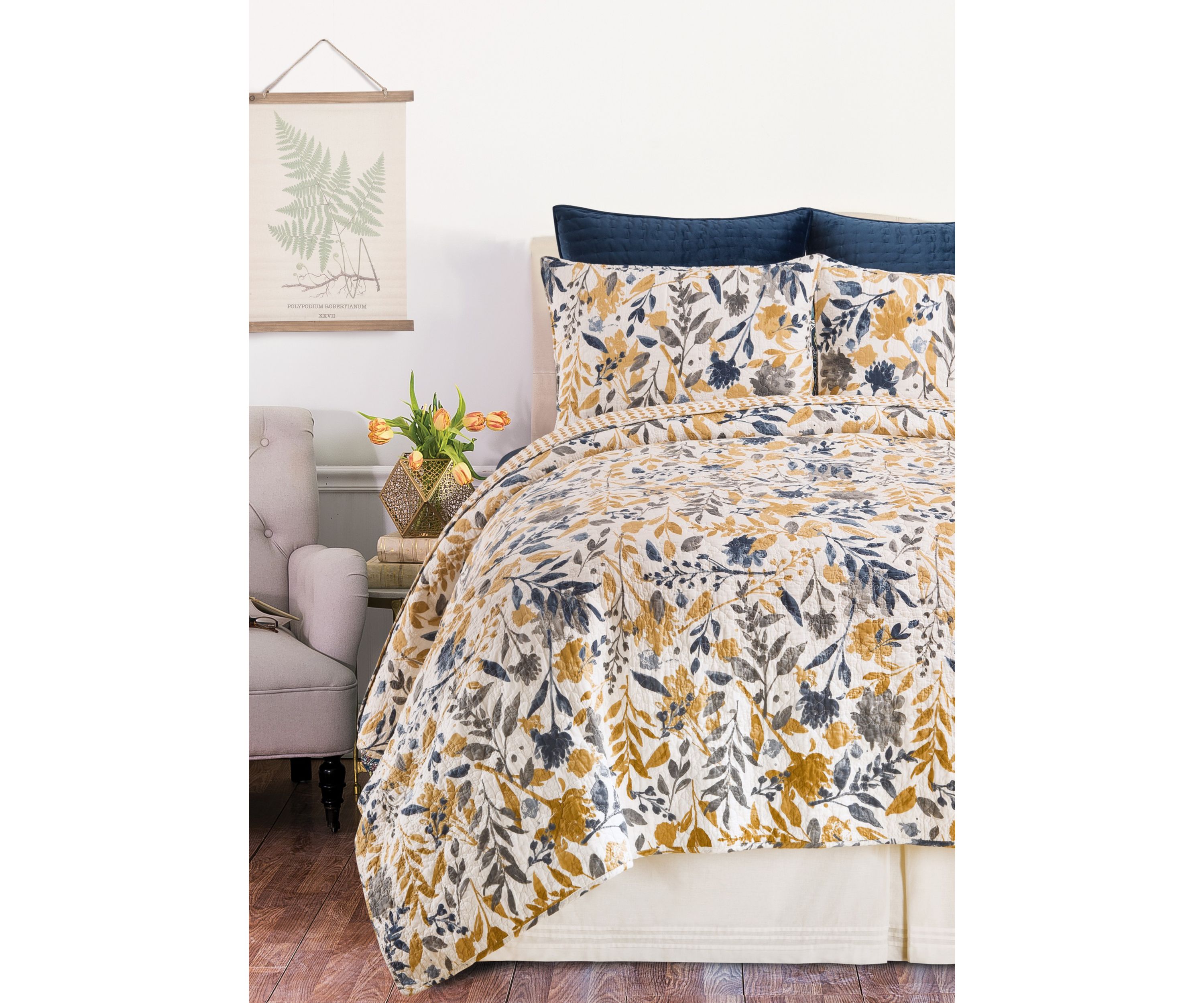 Natural Home Floral Quilt Set
