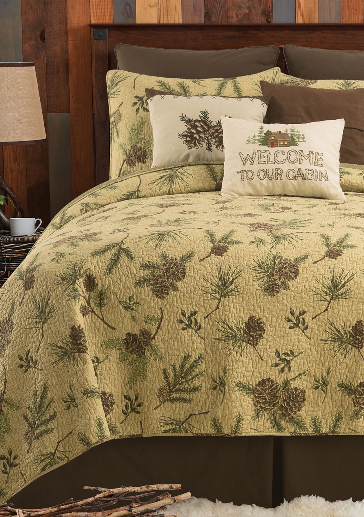 Woodland Retreat Rustic Lodge Quilt Set