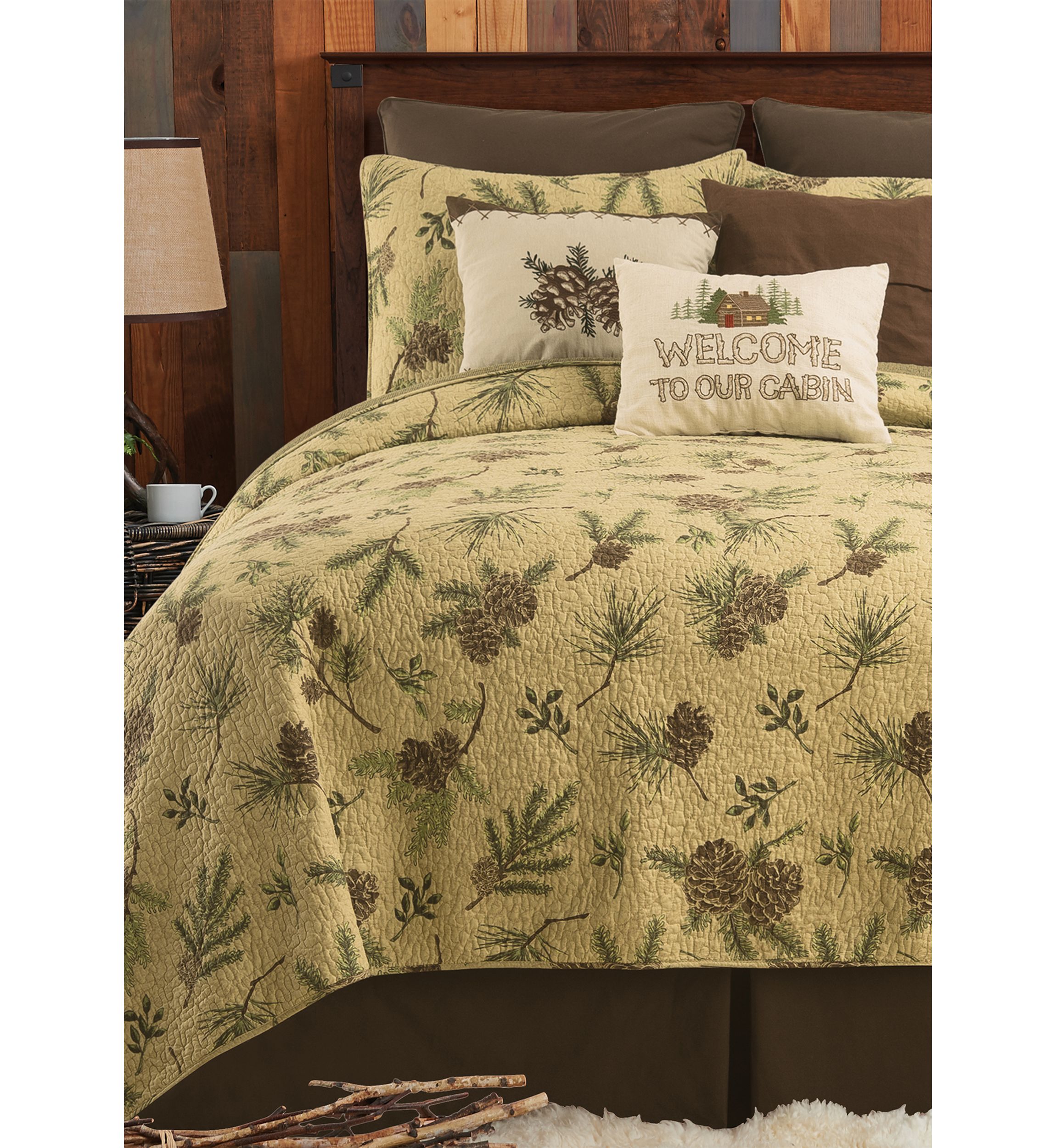 Woodland Retreat Rustic Lodge Quilt Set