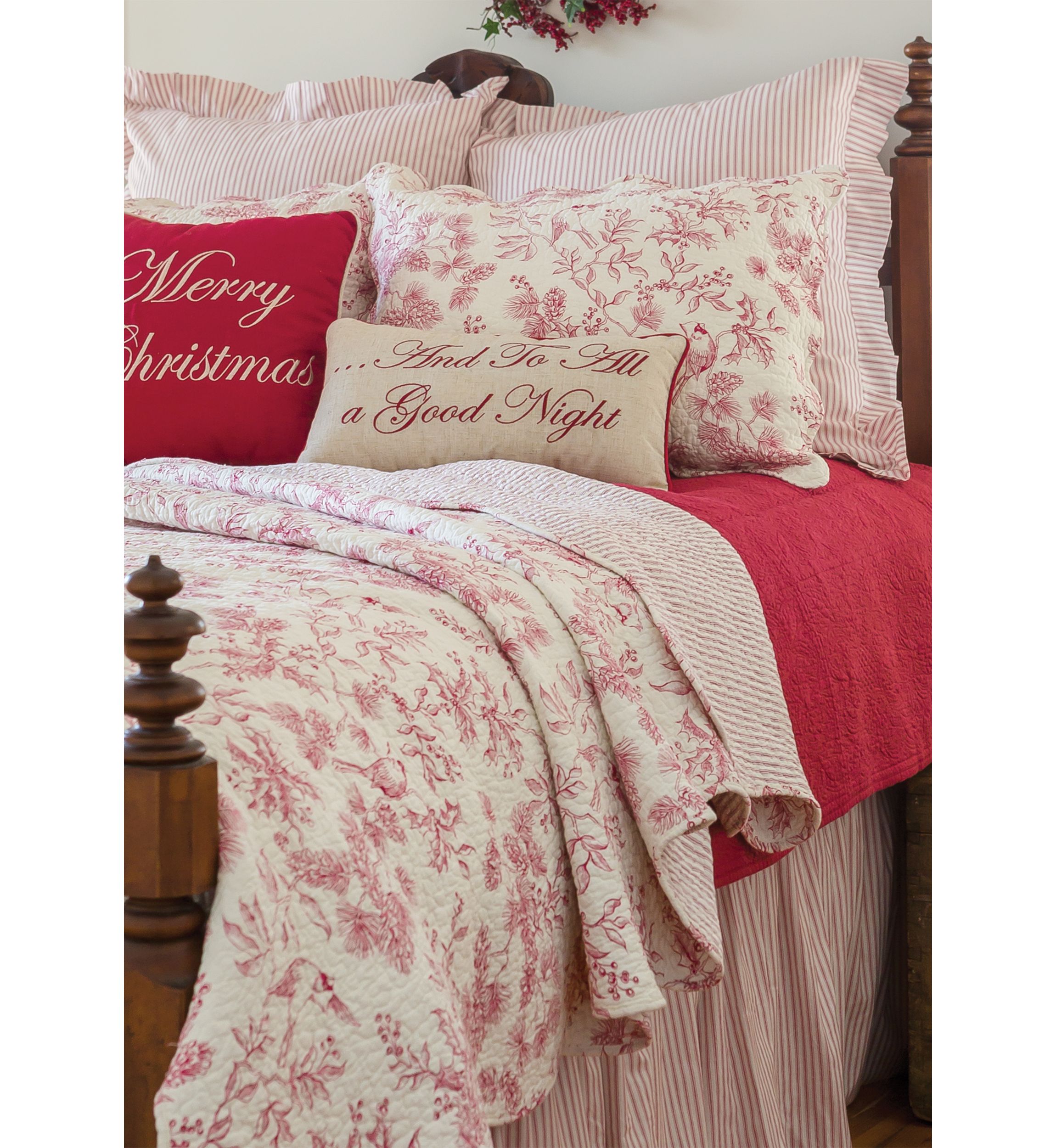 Evergreen Toile Quilt Set