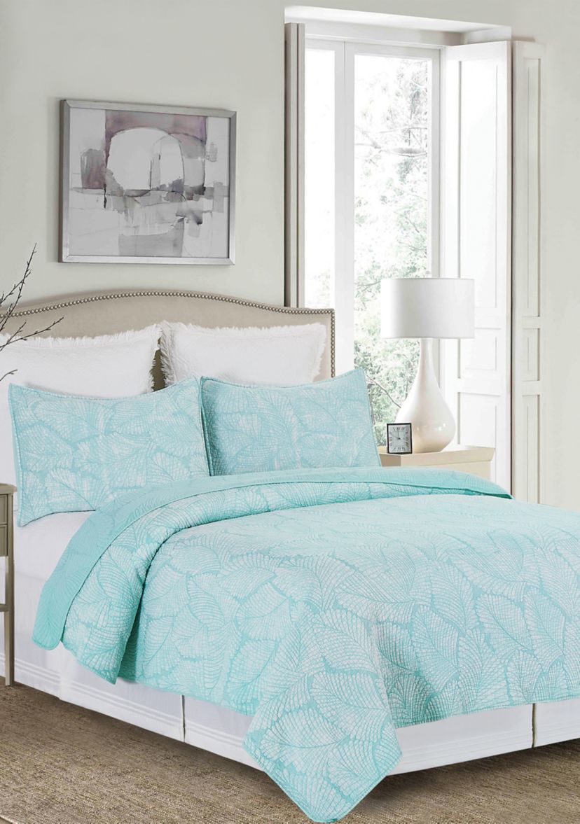 Blue Tropics Full/Queen Quilt Set