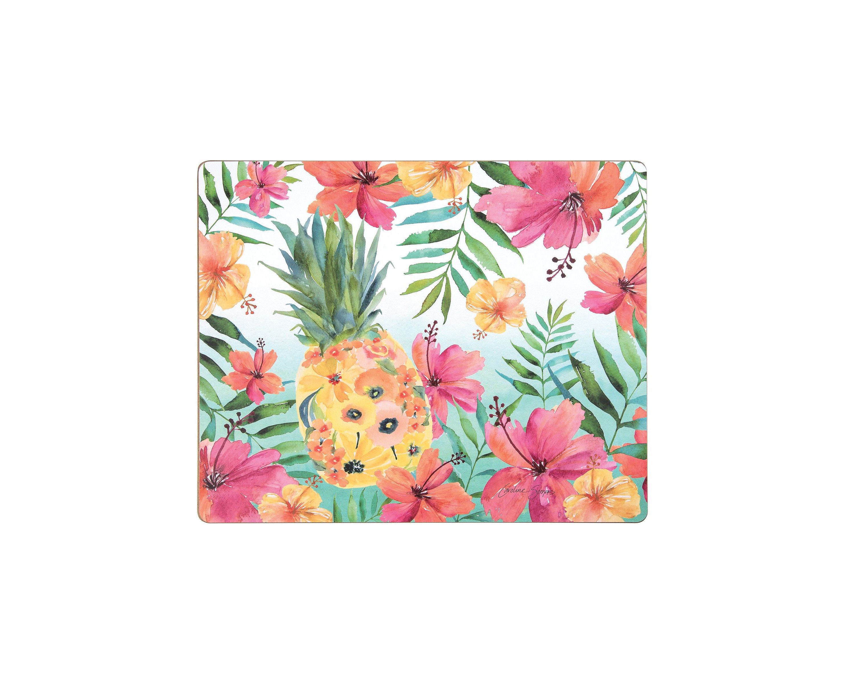 Pineapple Summer Hardboard Placemat Set of 6