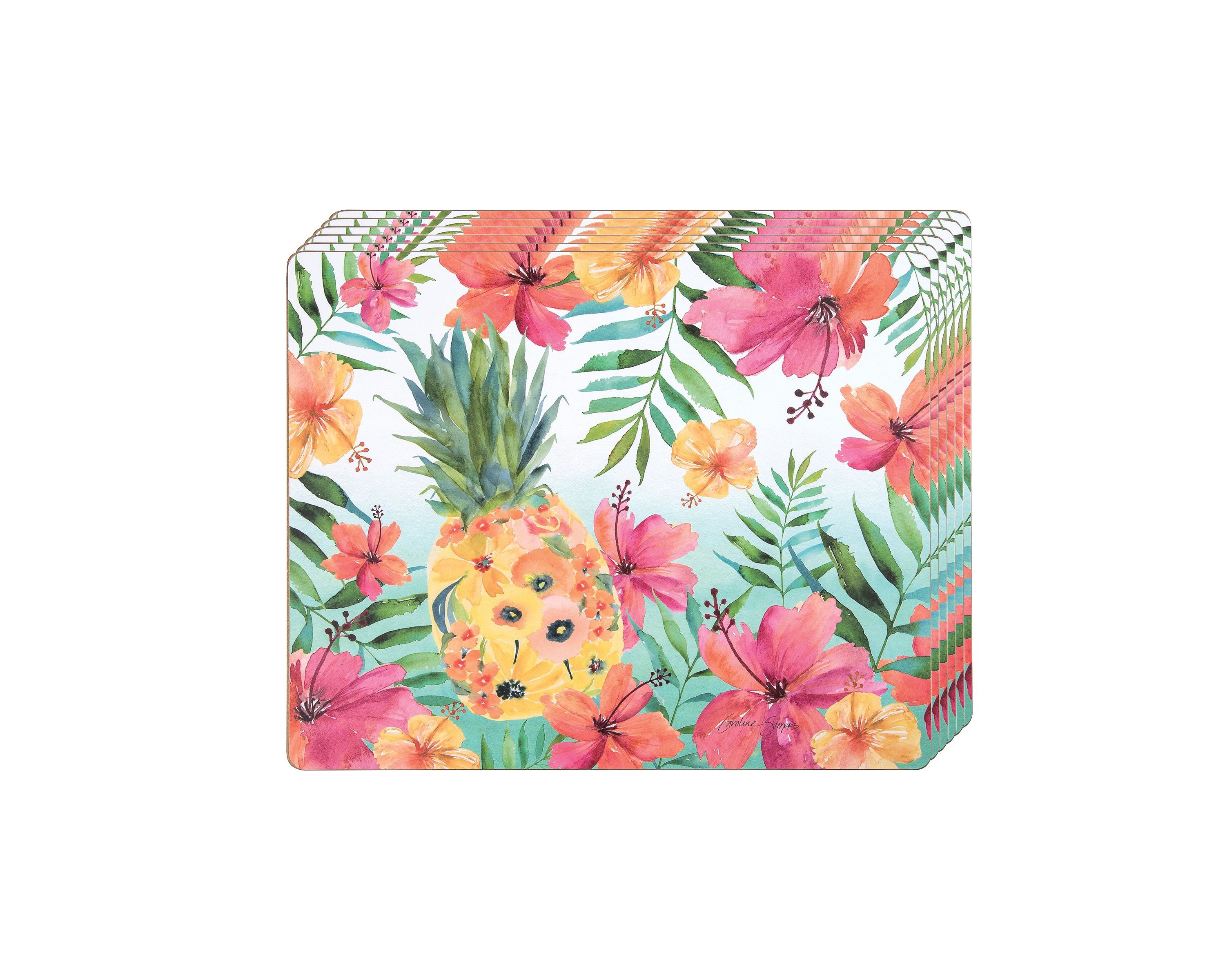 Pineapple Summer Hardboard Placemat Set of 6