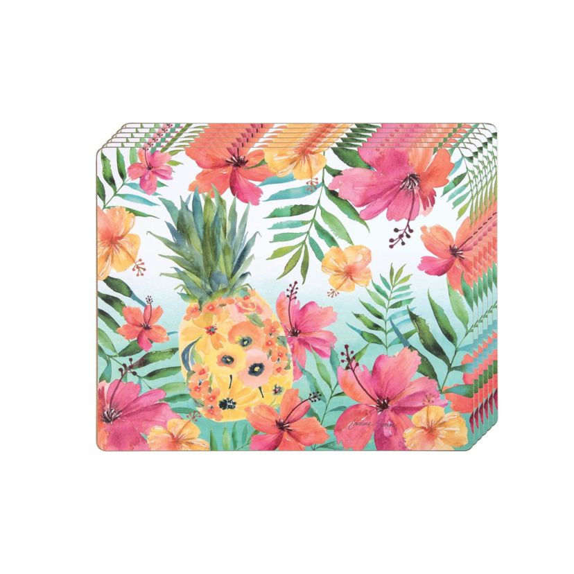 Pineapple Summer Hardboard Placemat Set of 6