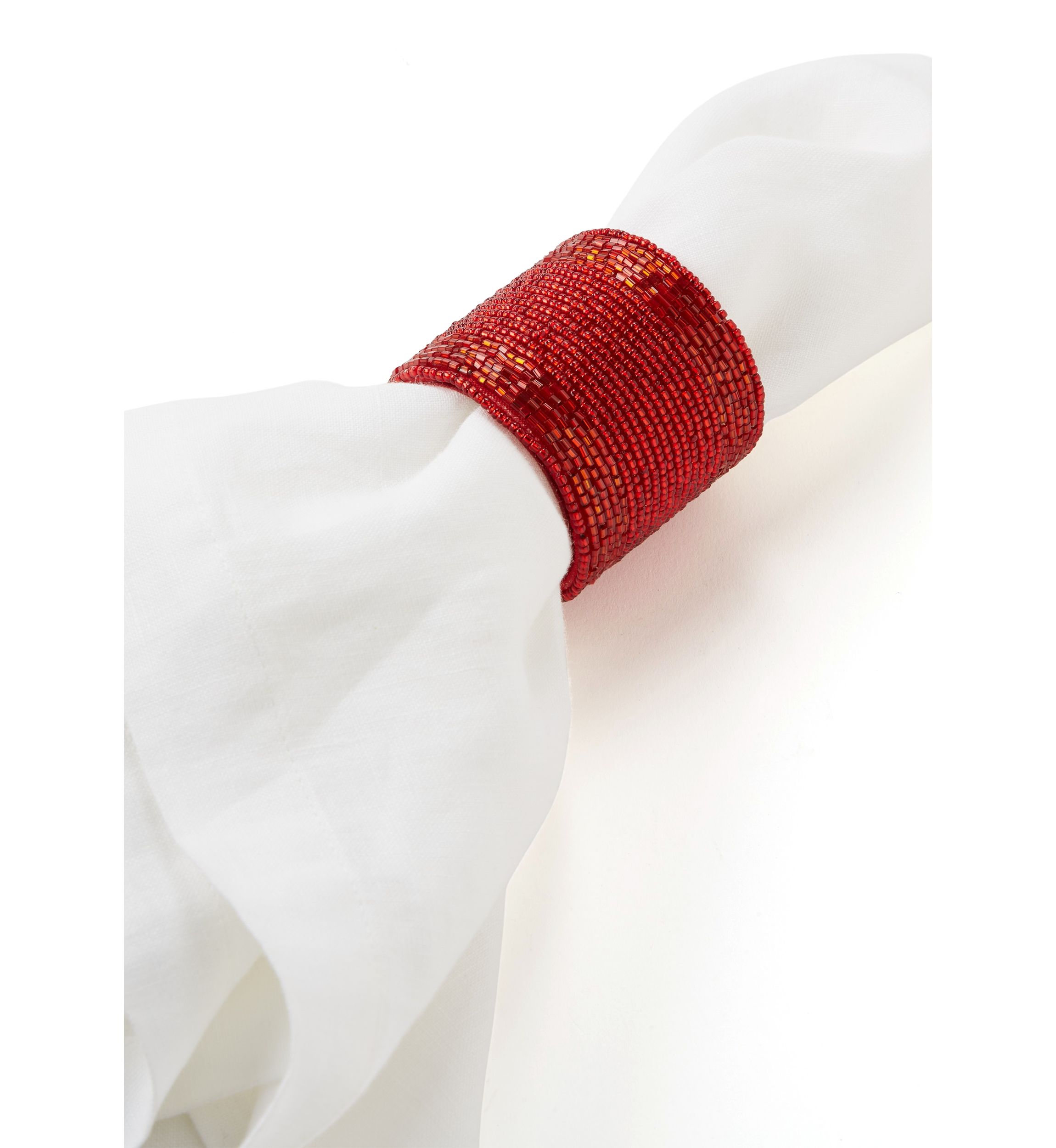 Red Beaded Napkin Ring