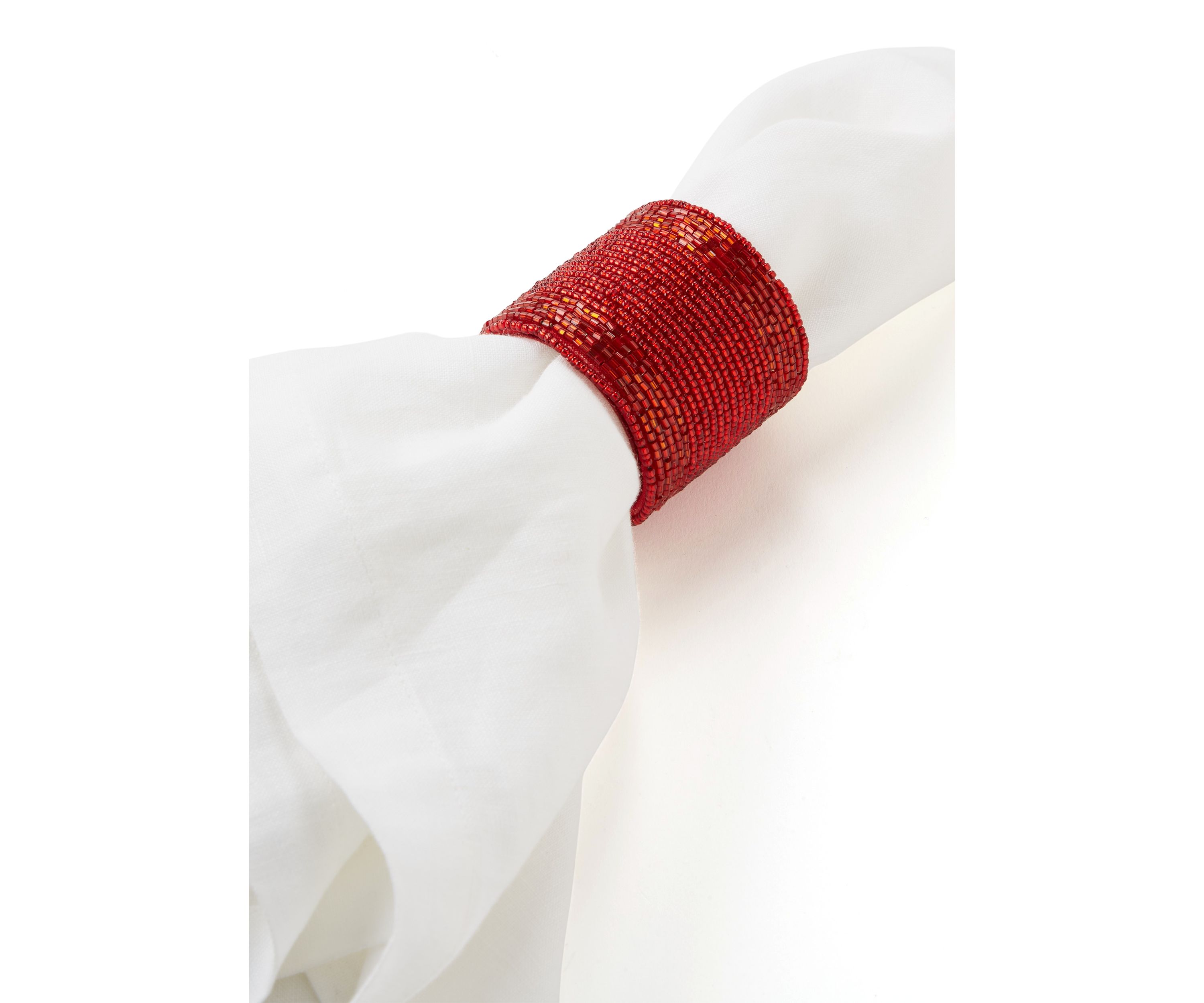 Red Beaded Napkin Ring