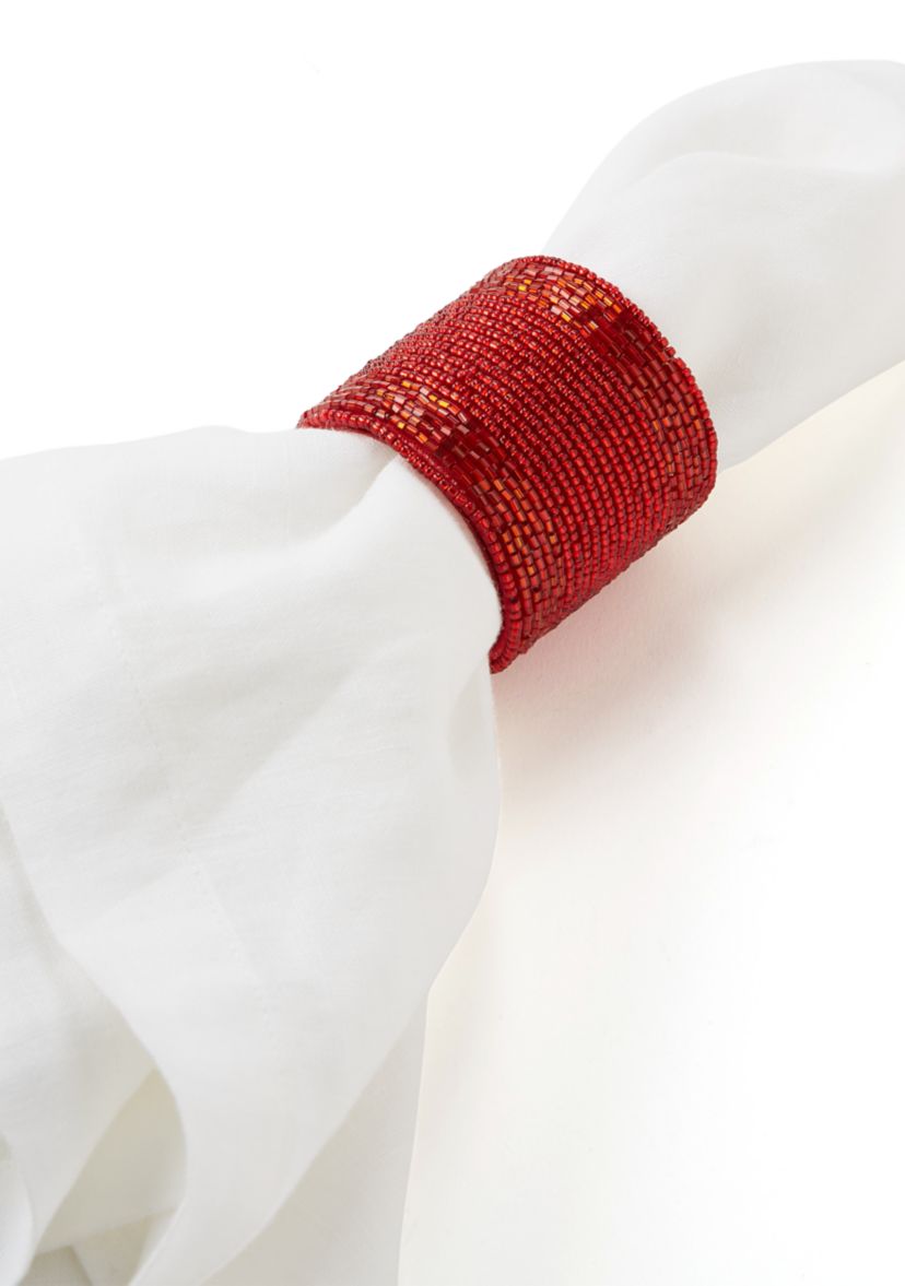 Red Beaded Napkin Ring