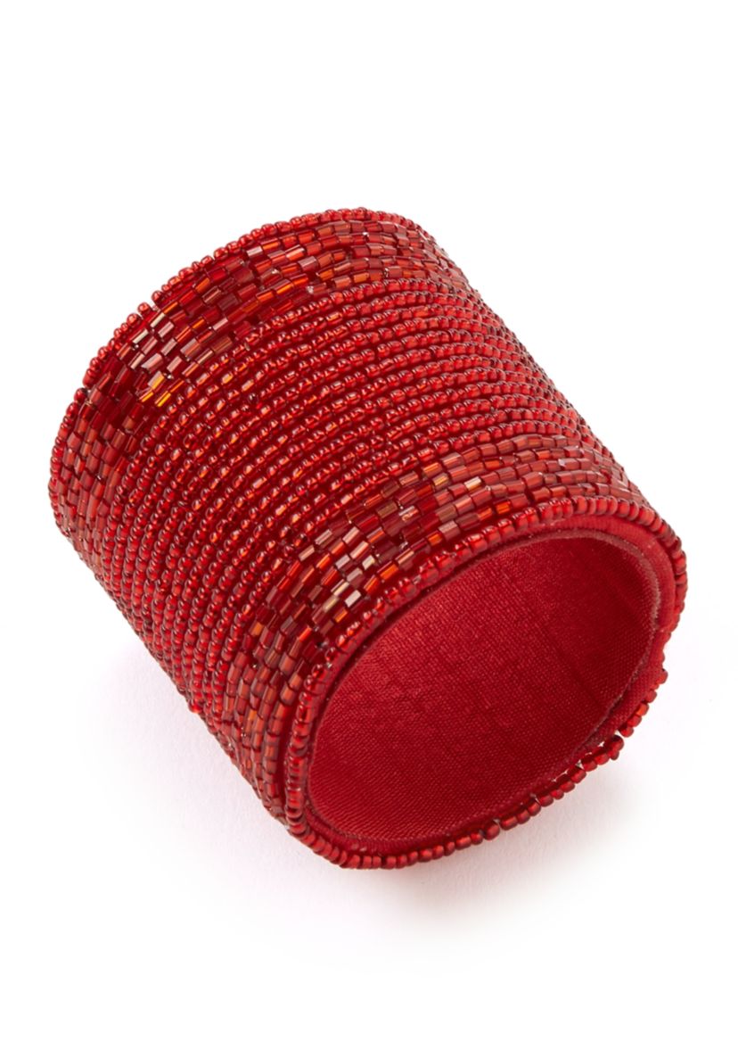 Red Beaded Napkin Ring
