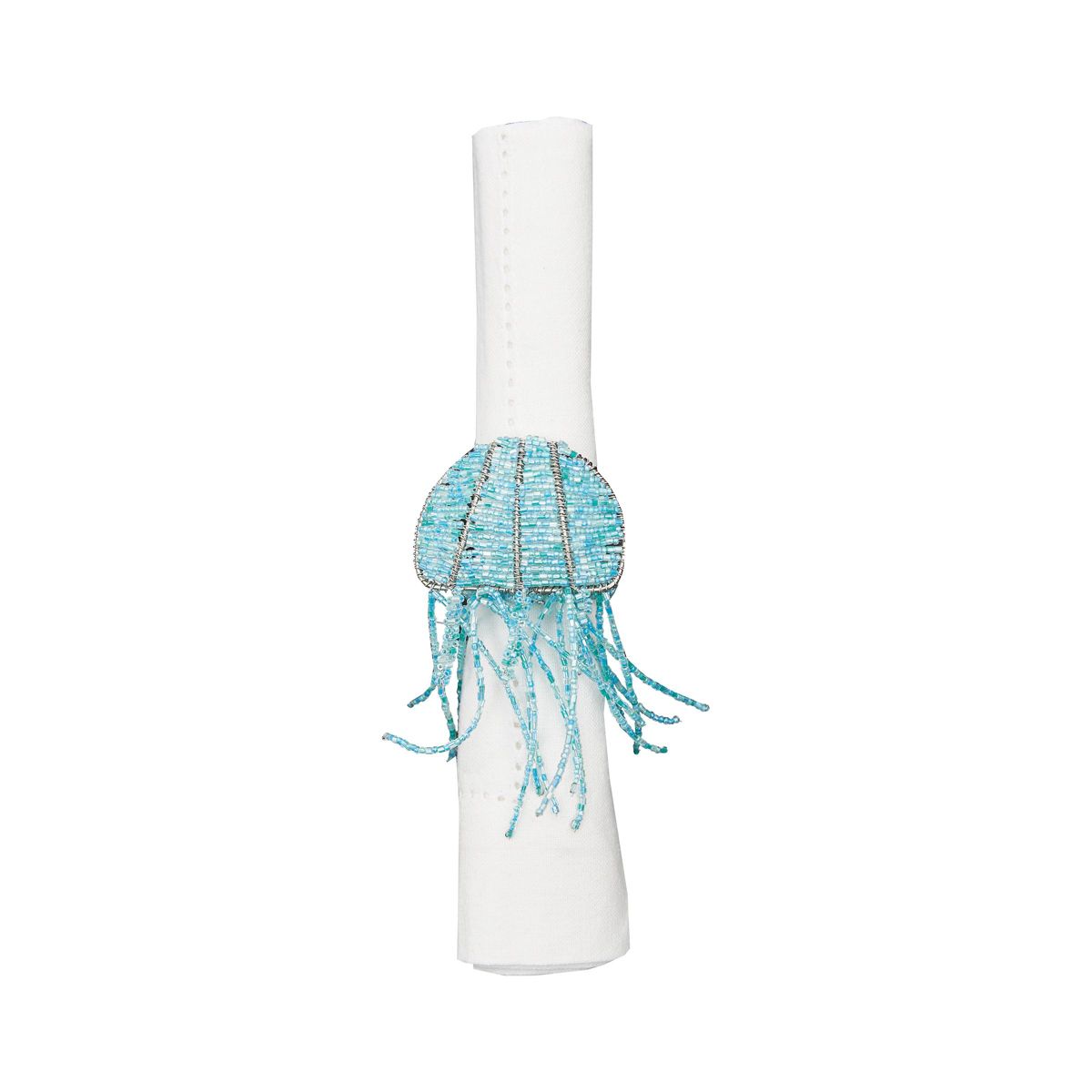 Beaded Jellyfish Napkin Ring Set of 6