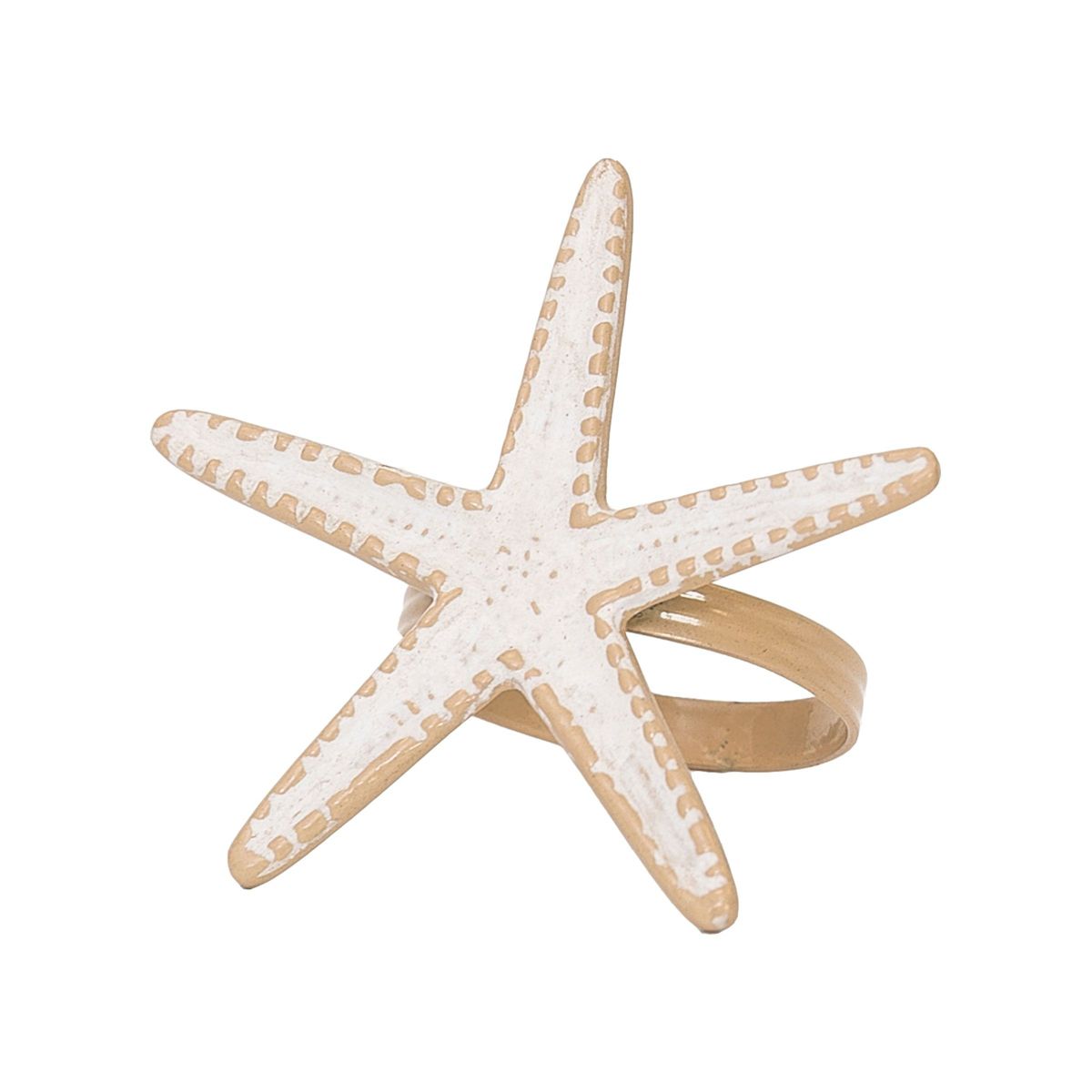 Starfish Whitewashed Napkin Ring Set of 6