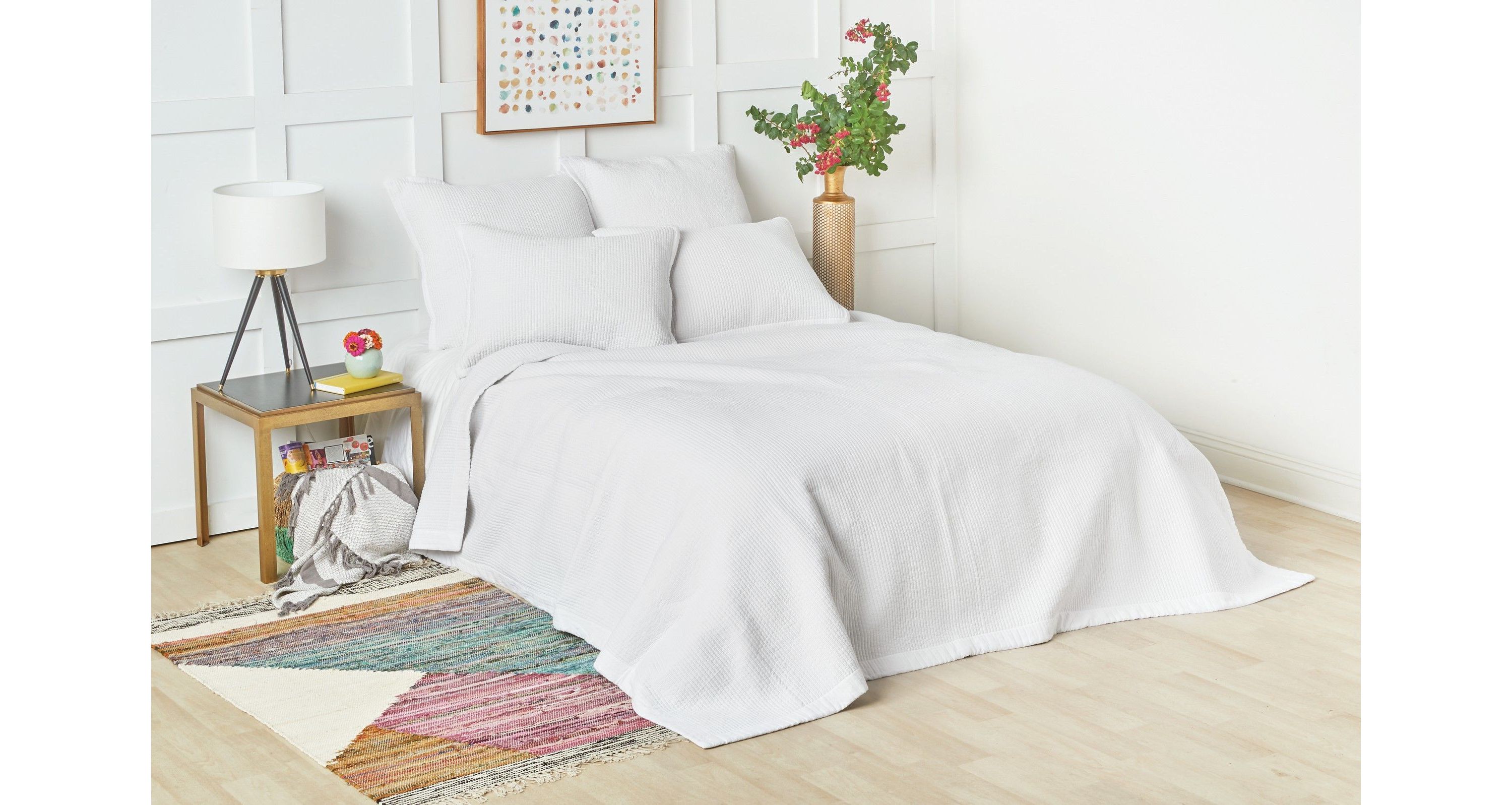 26" x 26" Bennett White Euro Sham