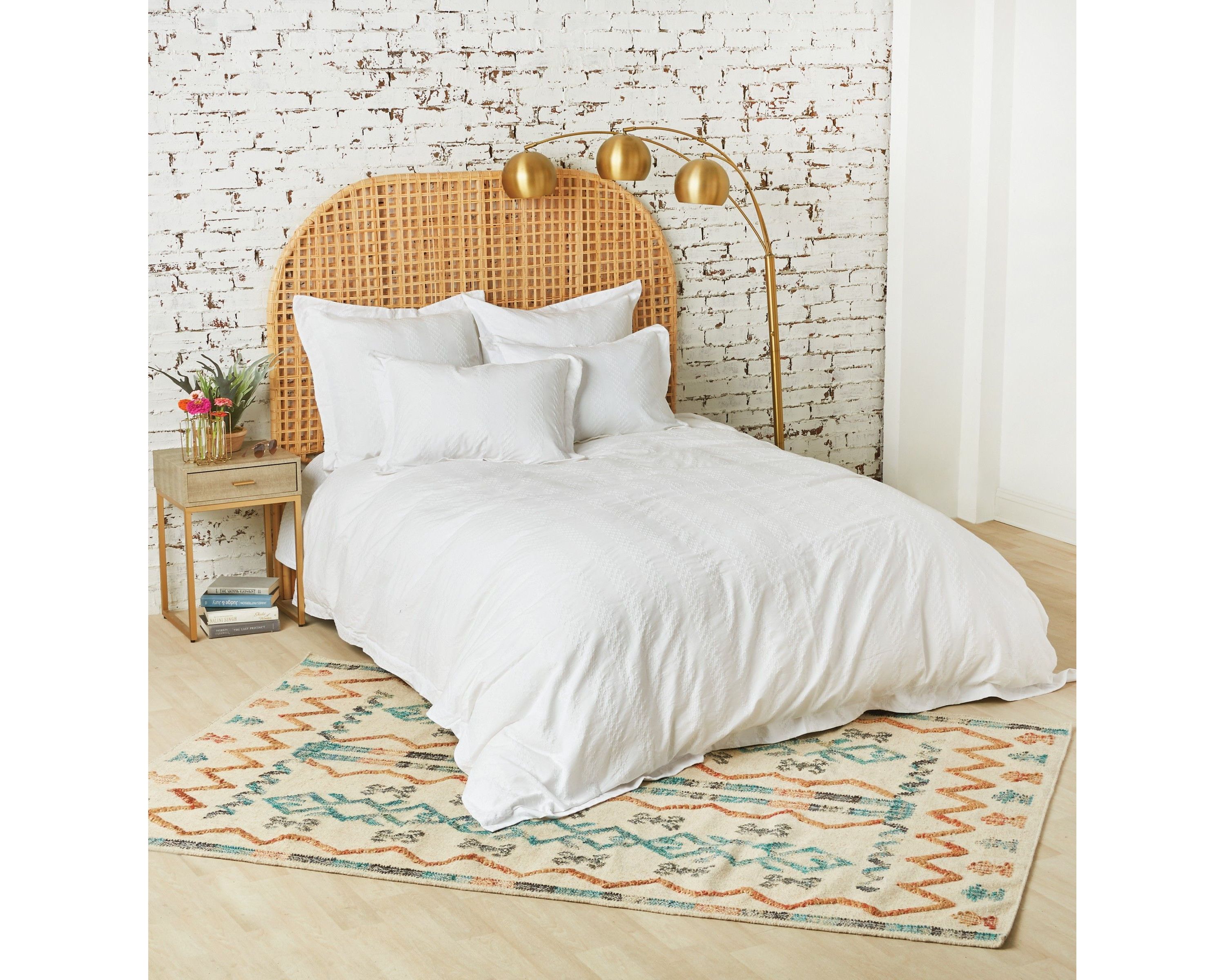 Keller White Queen Duvet Cover