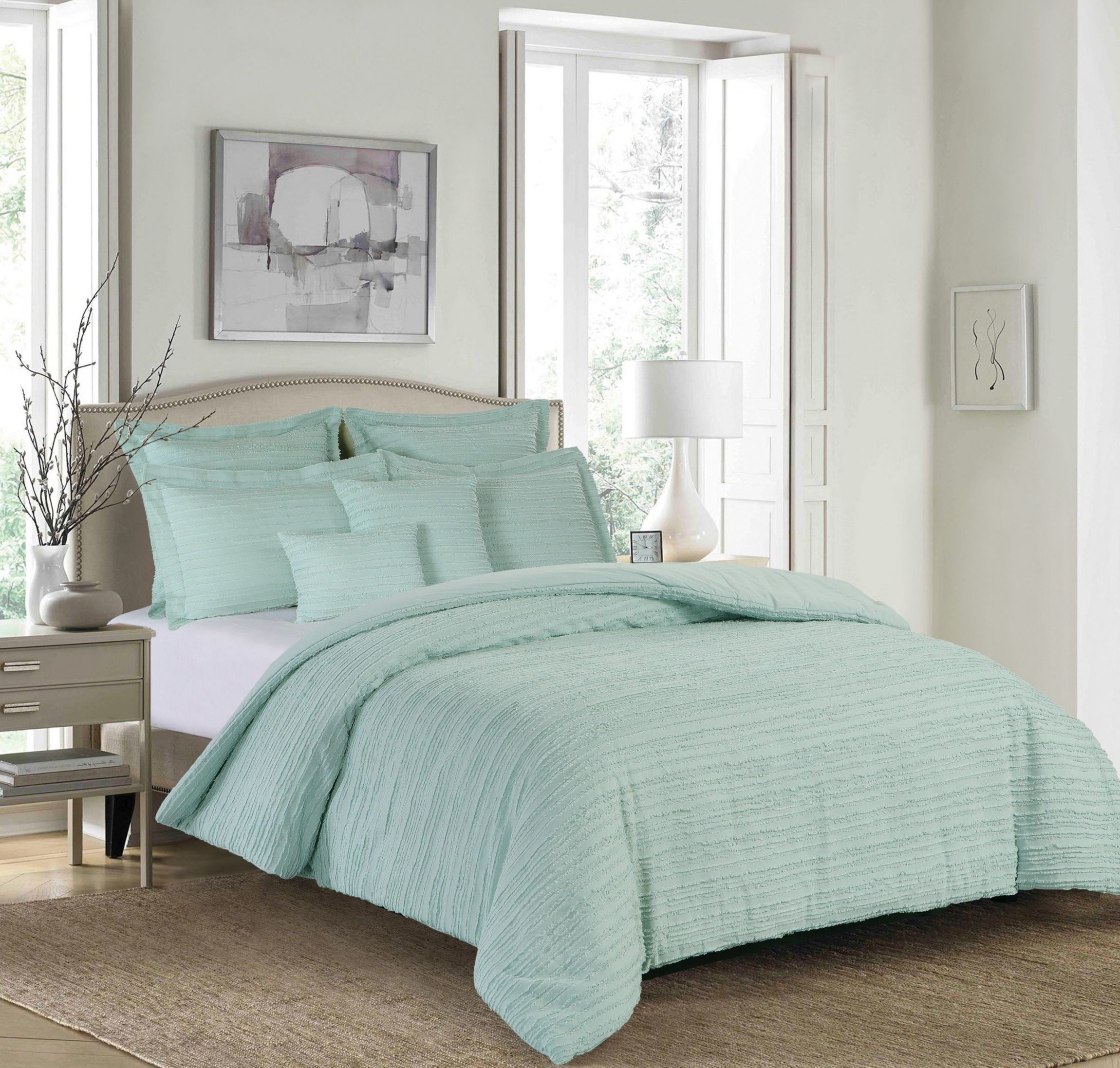 Eyelashes Sea Glass 4 Piece Comforter Twin Set