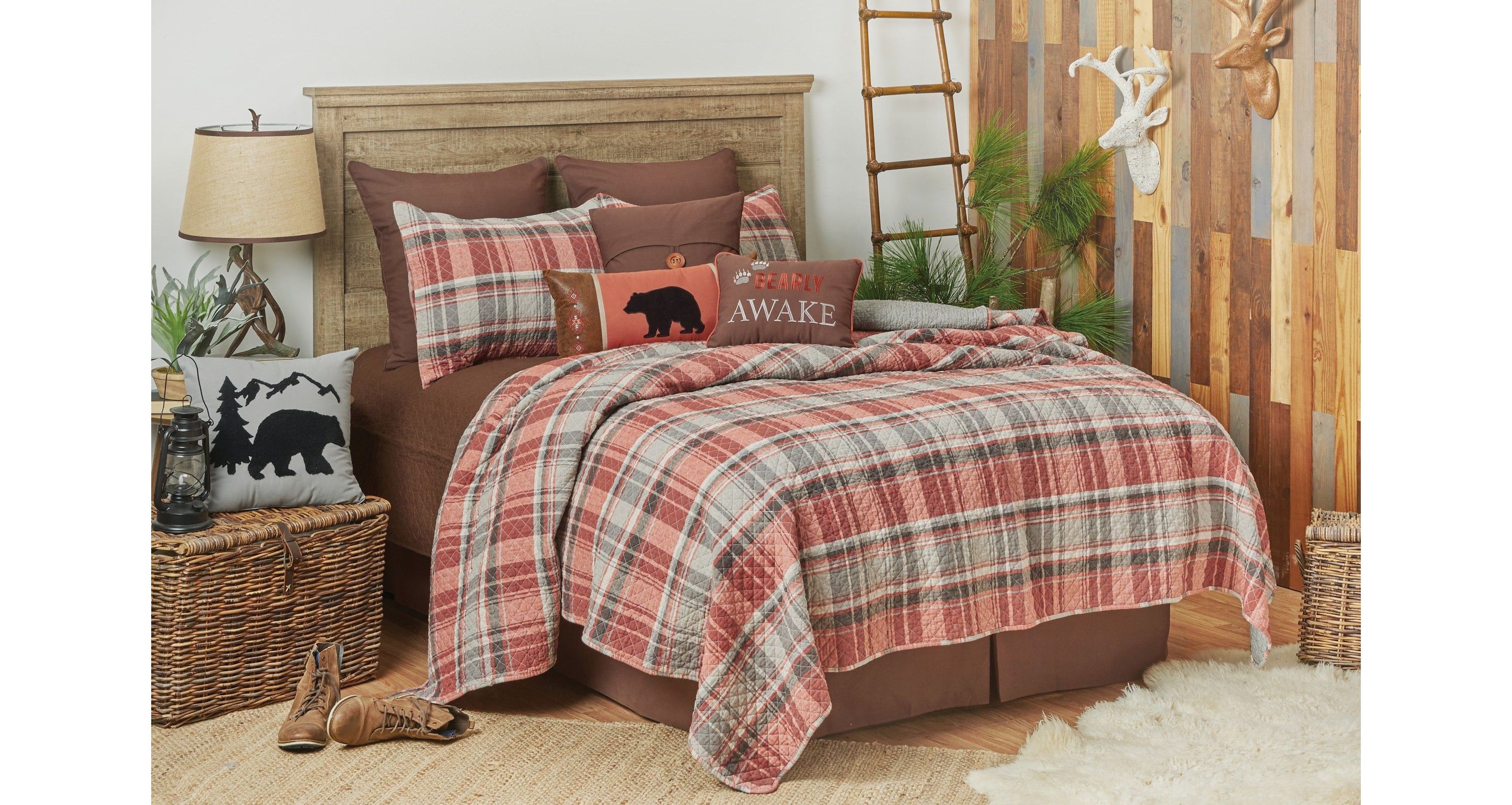 Saffron Plaid Twin 2 Piece Quilt Set