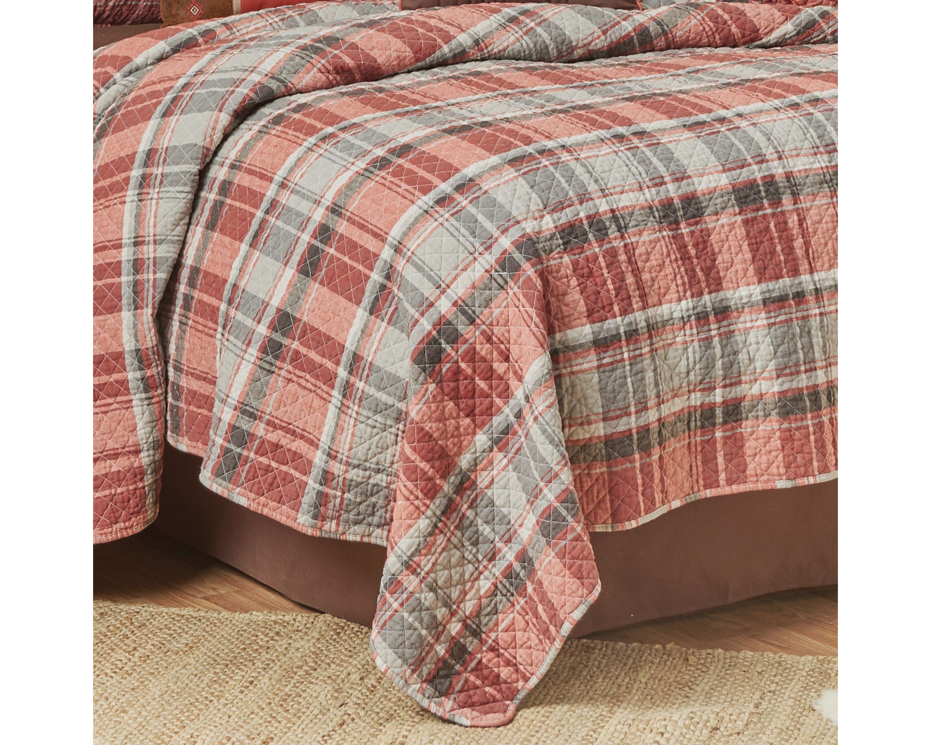 Saffron Plaid Twin 2 Piece Quilt Set