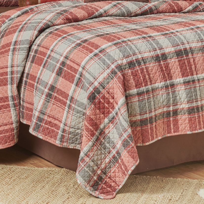 Saffron Plaid Twin 2 Piece Quilt Set