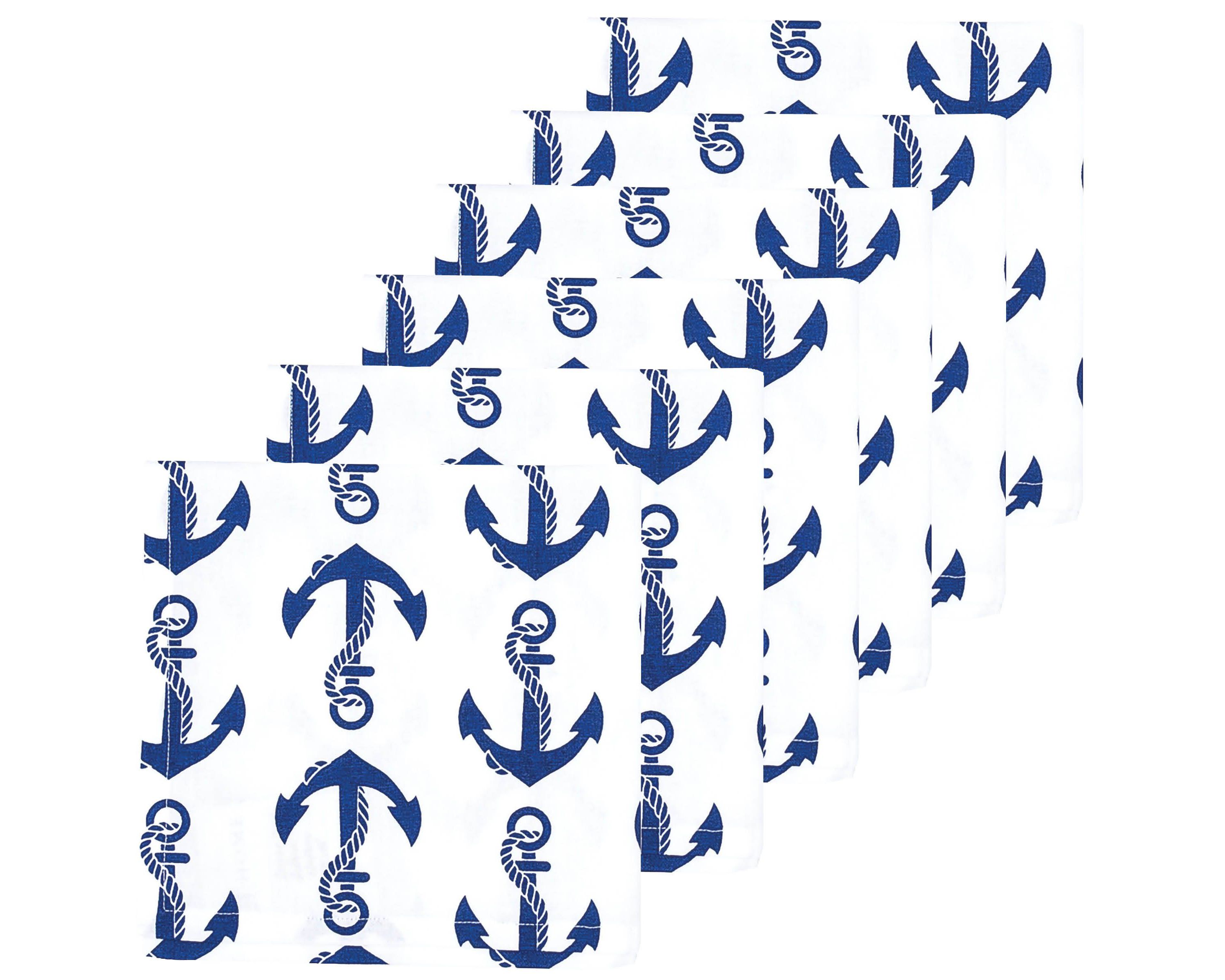 Beachy Anchor Cotton Napkin Set of 6