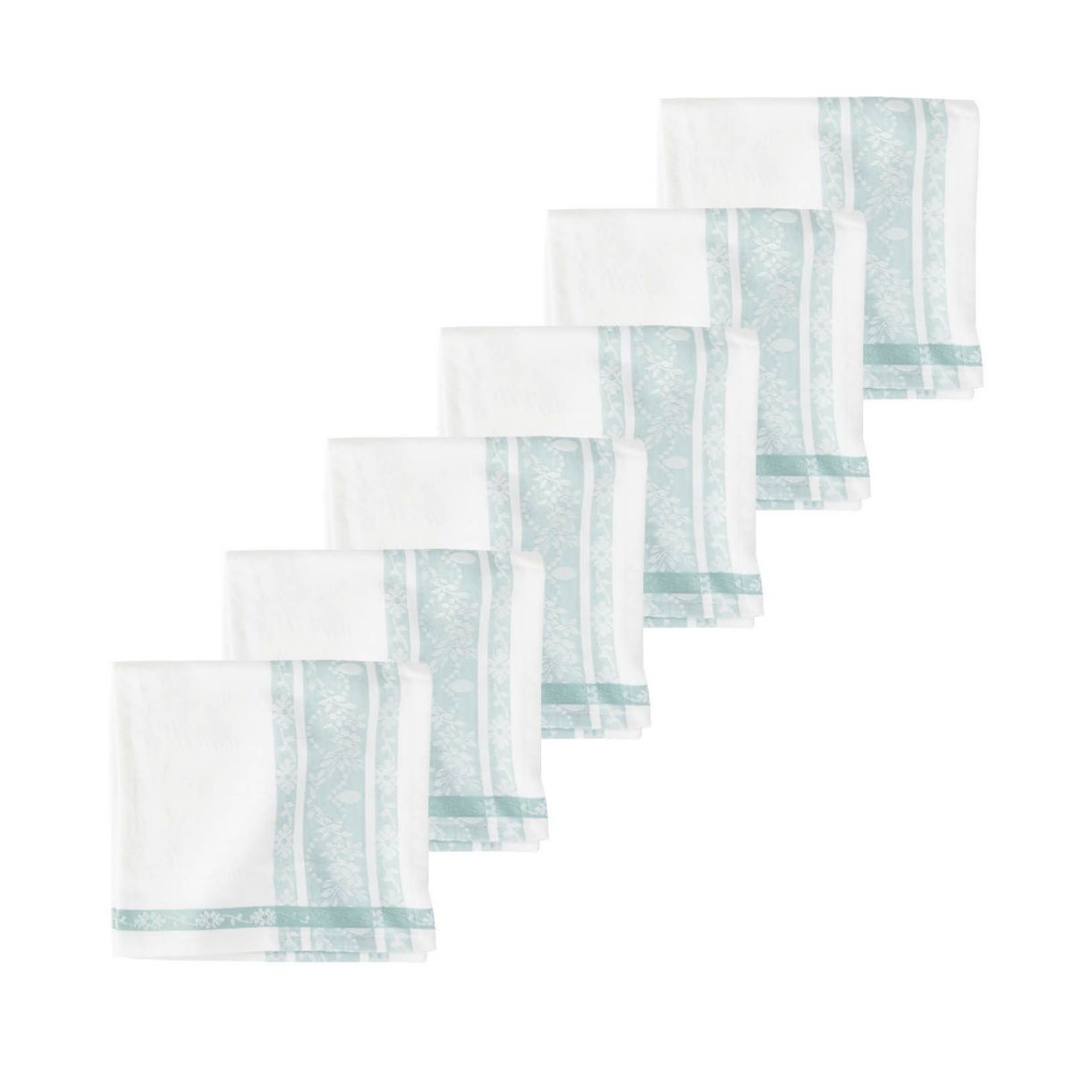 Rose Trellis Jacquard Sea Glass Napkin Set of 6