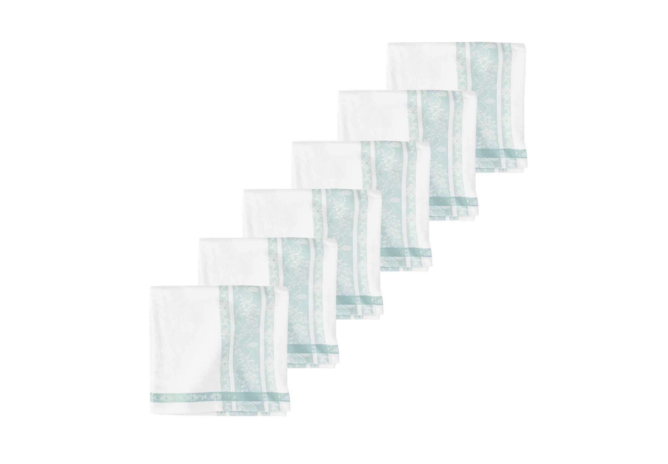 Rose Trellis Jacquard Sea Glass Napkin Set of 6
