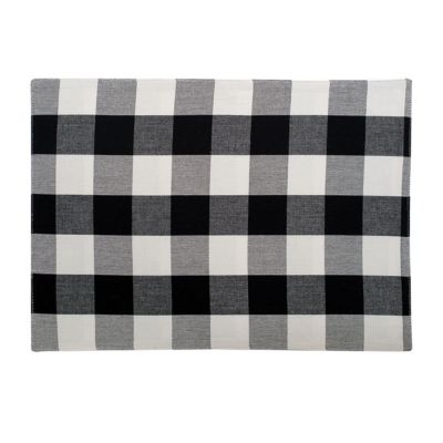 C&F Franklin Checkered Plaid Black and White Placemat Set of 4 | belk