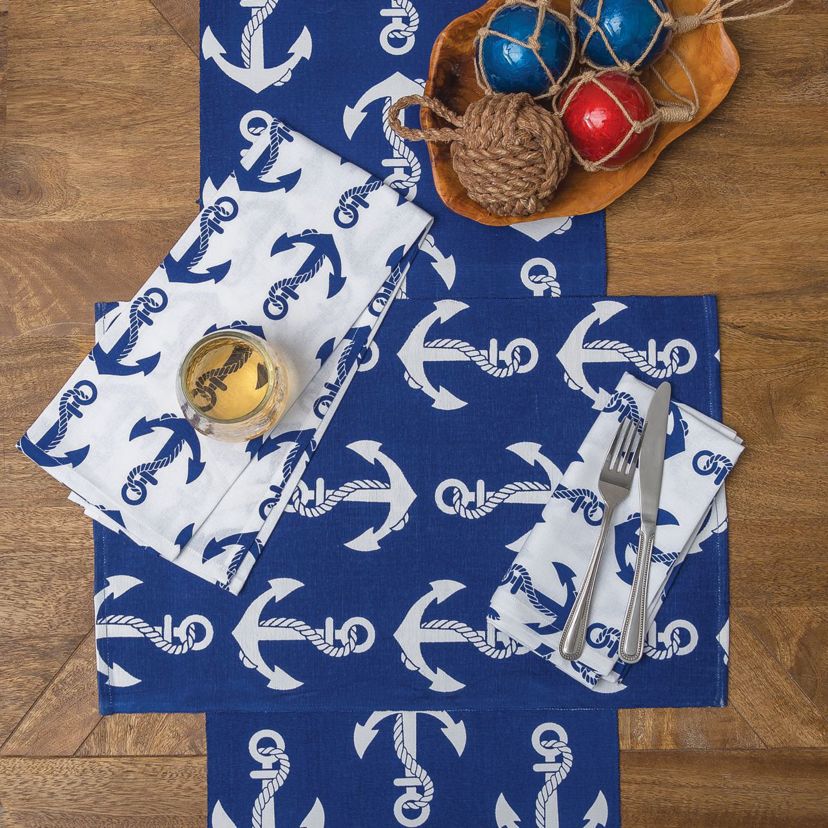 Beachy Anchor Cotton Placemat Set of 6