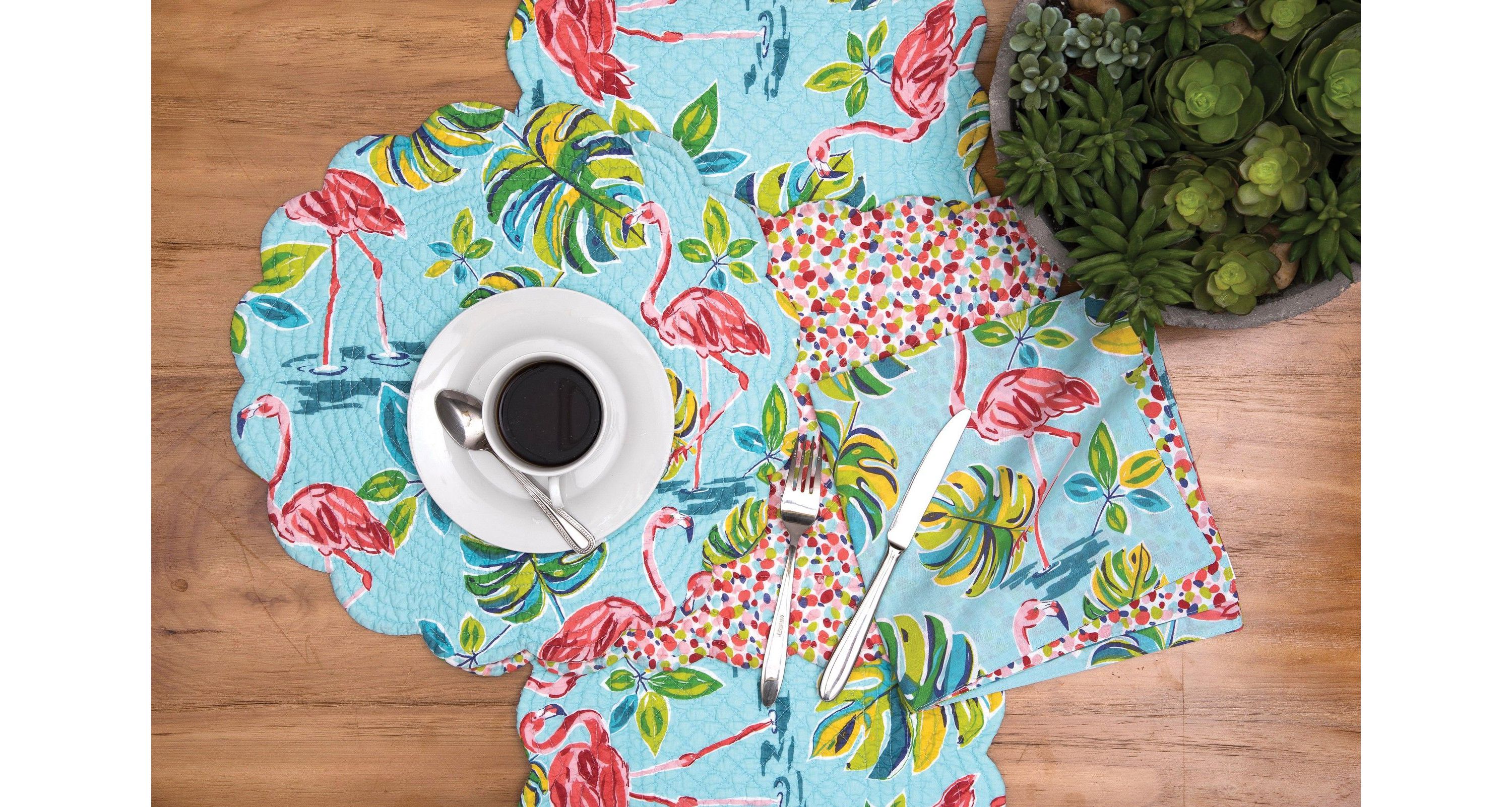 14" x 51" Flamingo Garden Table Runner