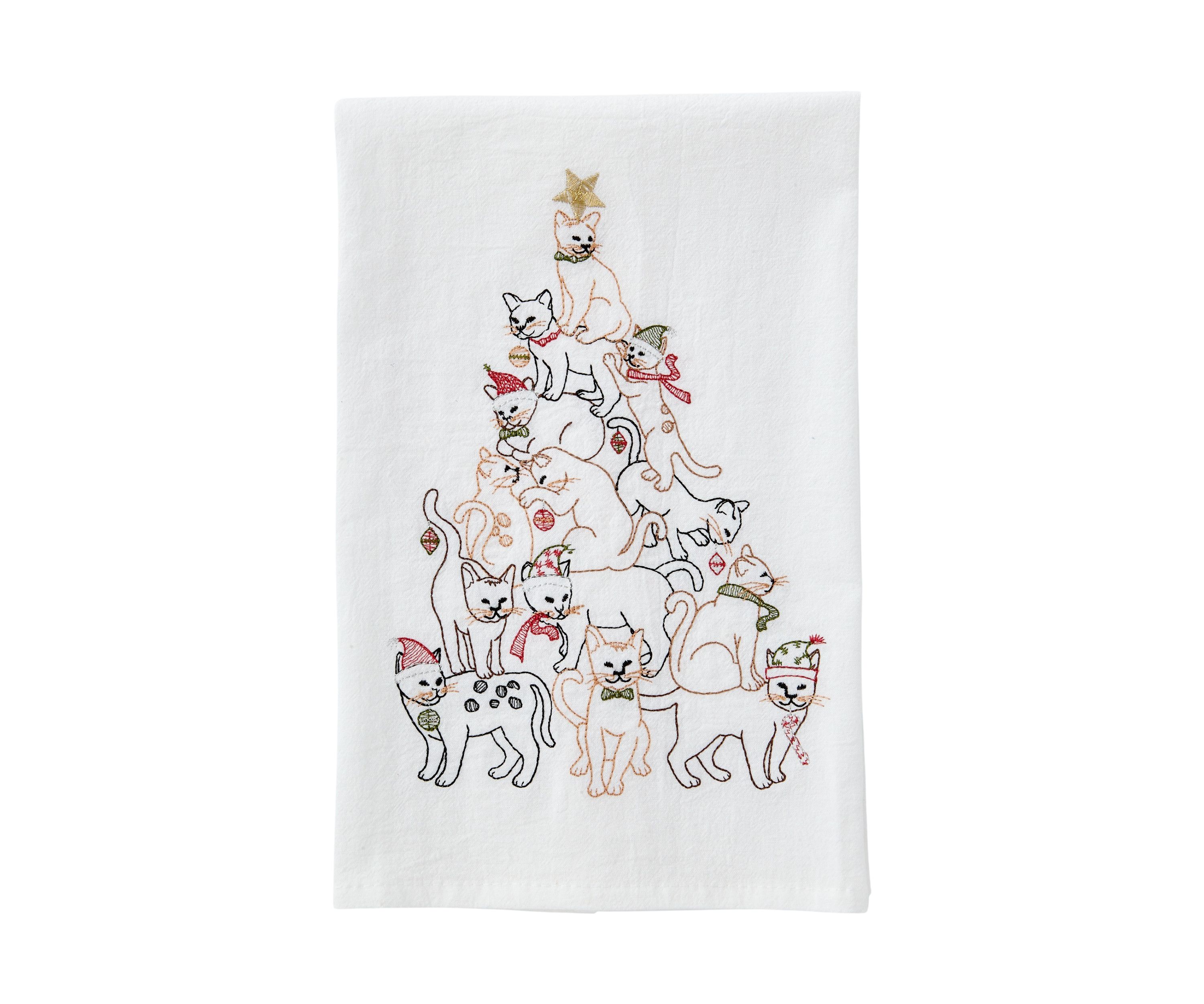 Christmas Cat Pyramid Kitchen Towel