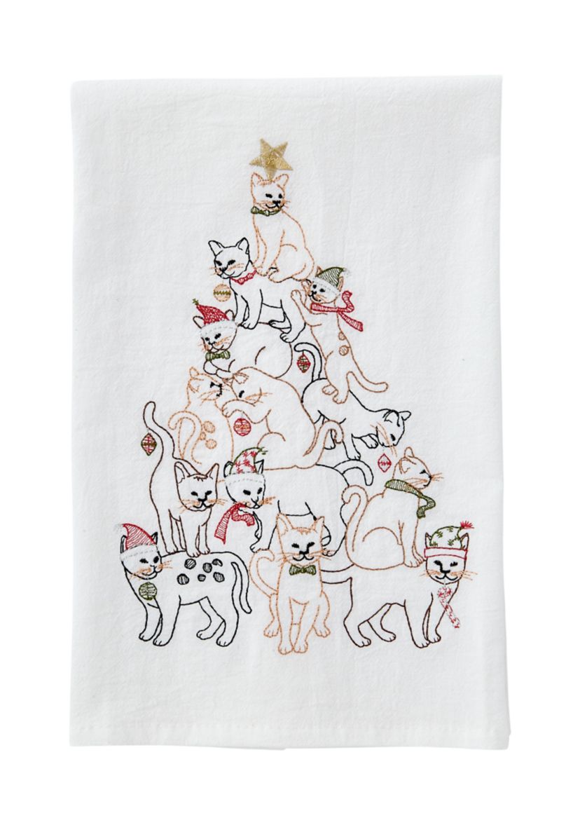 Christmas Cat Pyramid Kitchen Towel