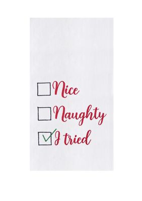 C F Naughty Nice I Tried Kitchen Towel Belk