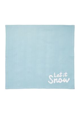C&F Home Let it Snow Napkins - Set of 4, Blue, 18 x 18
