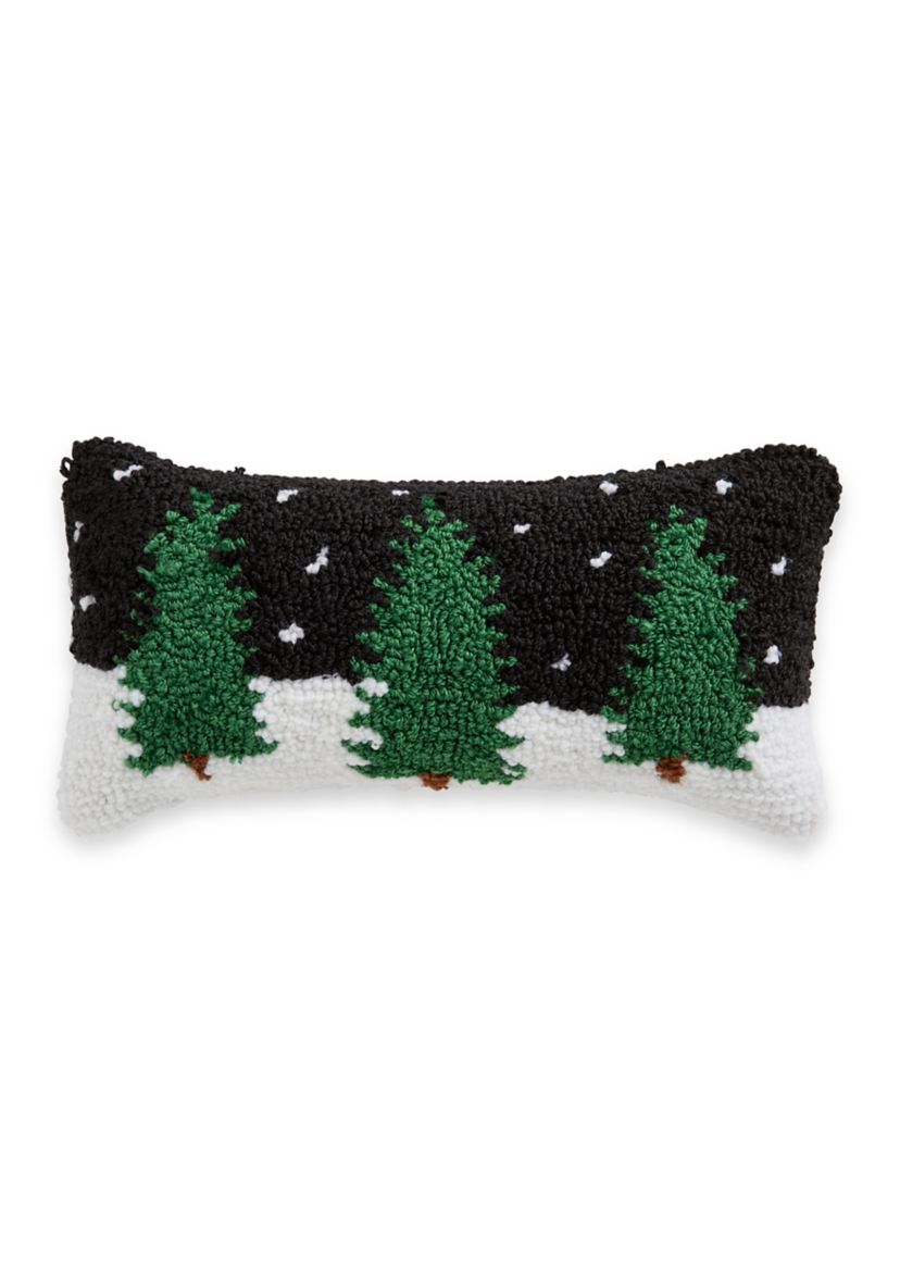Snowy Trees Mini Hooked Pillow