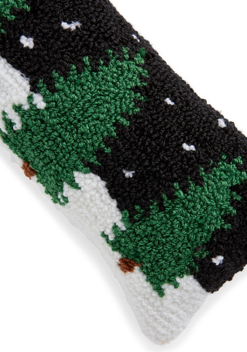 Snowy Trees Mini Hooked Pillow
