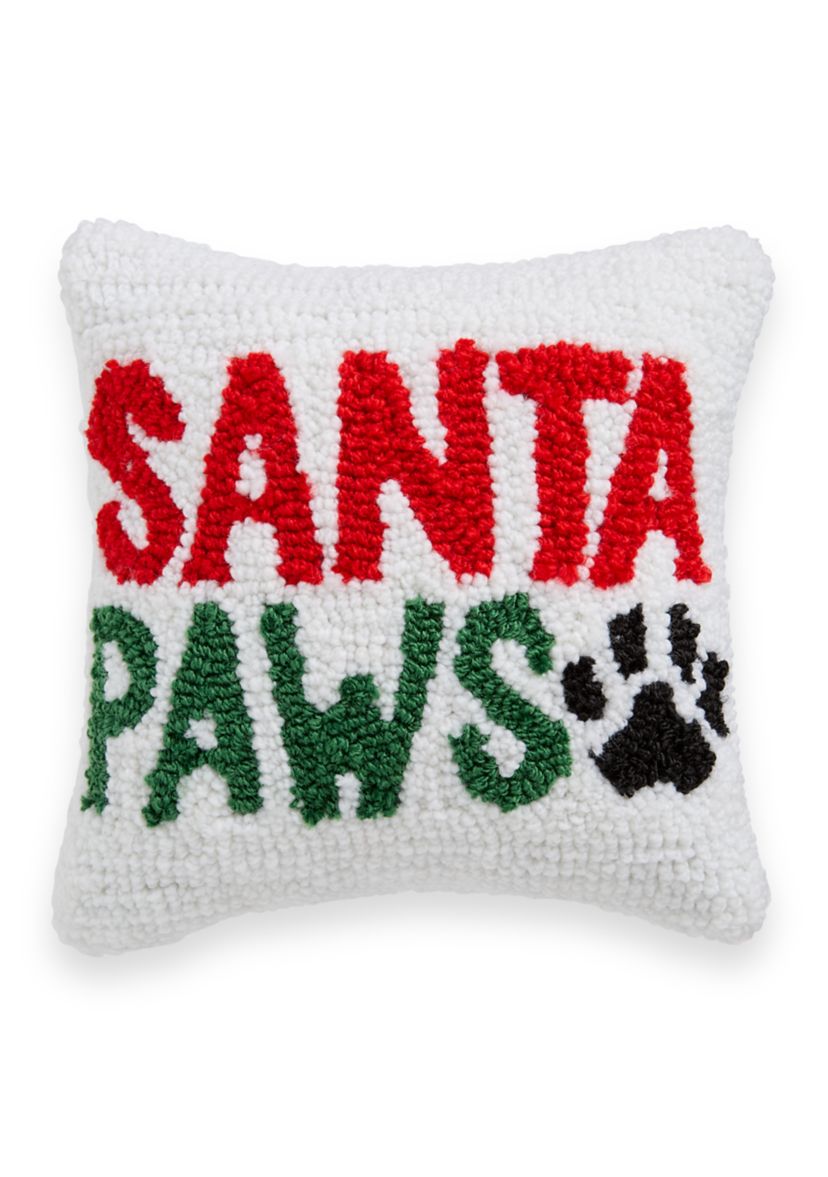 Santa Paws Hooked Mini Pillow