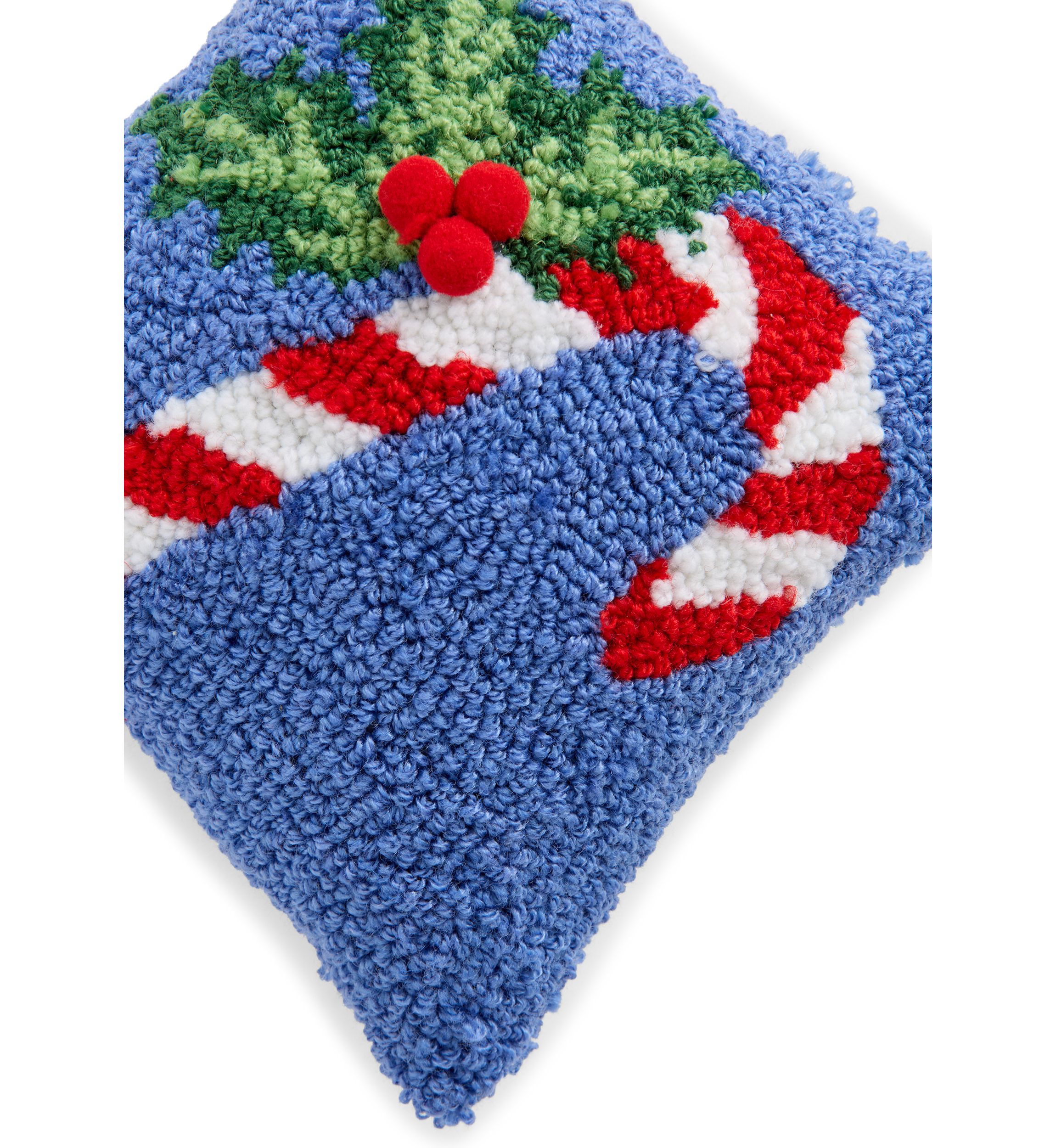 Candy Cane Mini Hooked Pillow