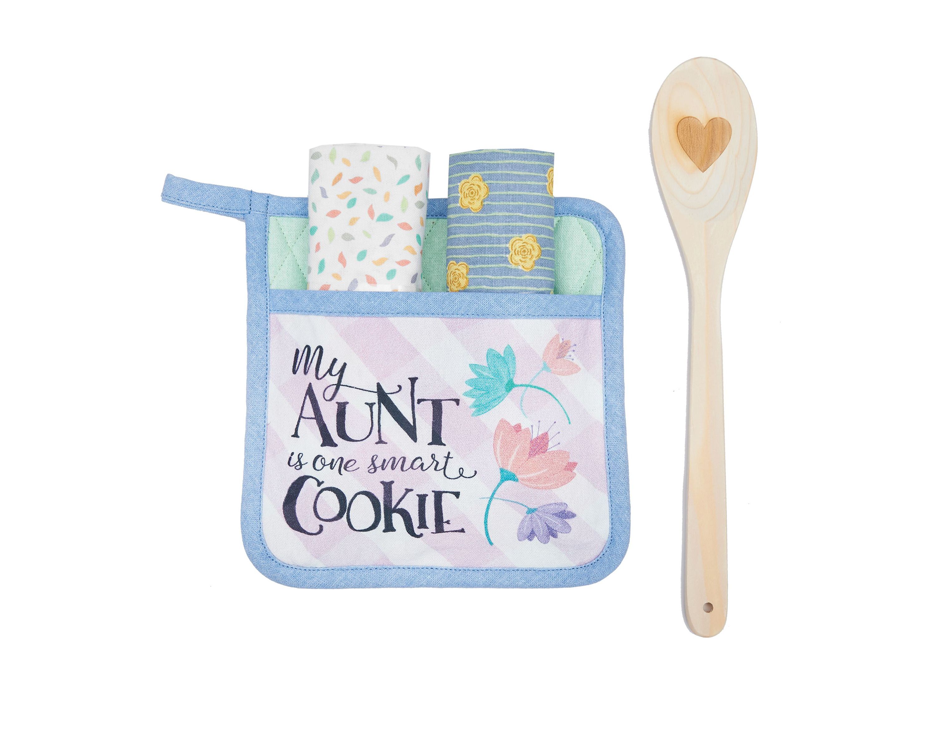 Aunt Smart Cookie Potholder Gift Set
