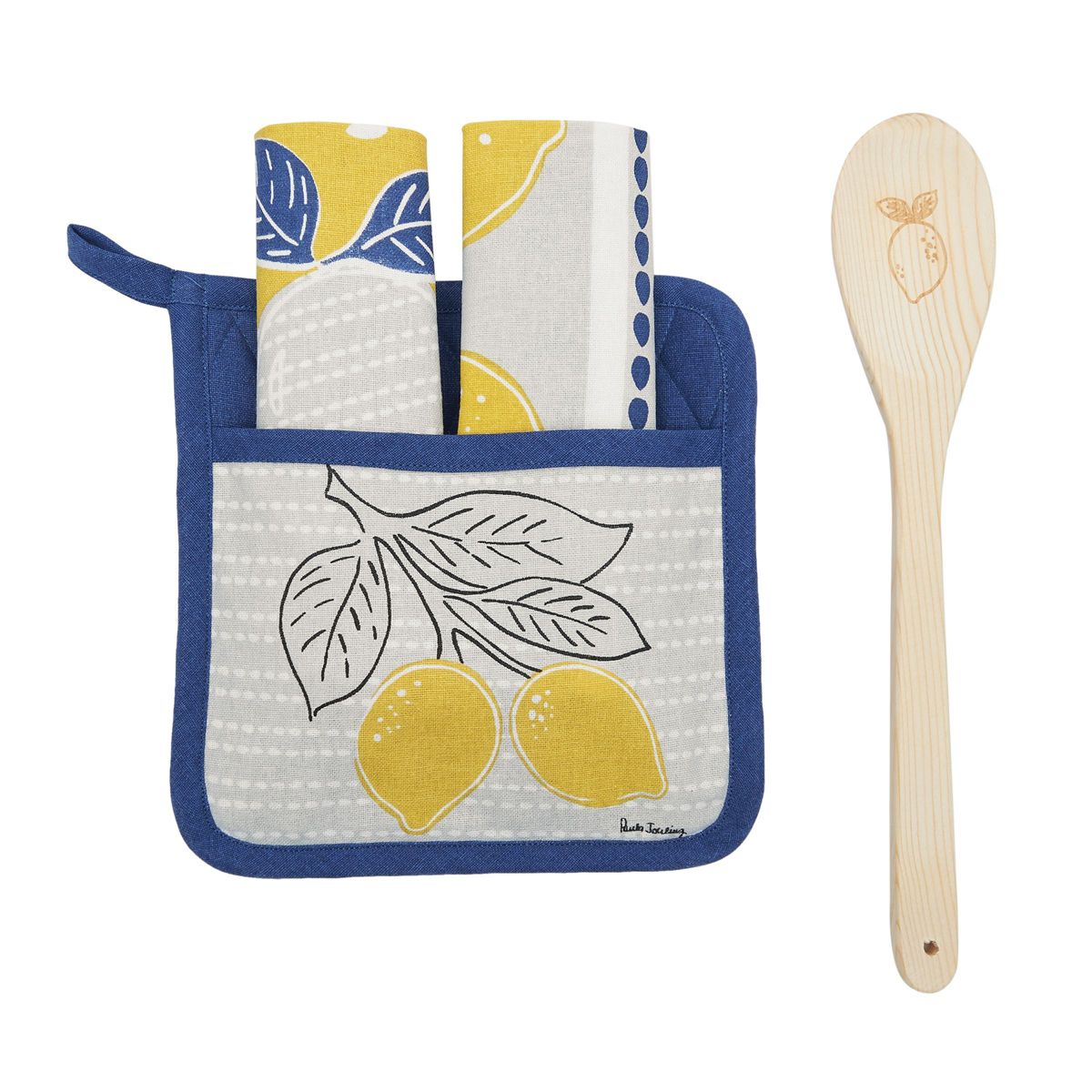 Lemon Dash Valentines Day Potholder Gift Set