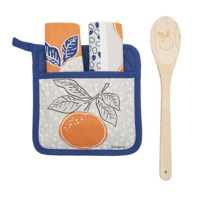 C&F Home Orange Dot Dash Valentine's Day Potholder Gift Set, Blue
