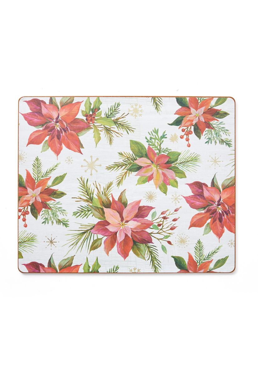 Poinsettia Christmas Cork Placemats