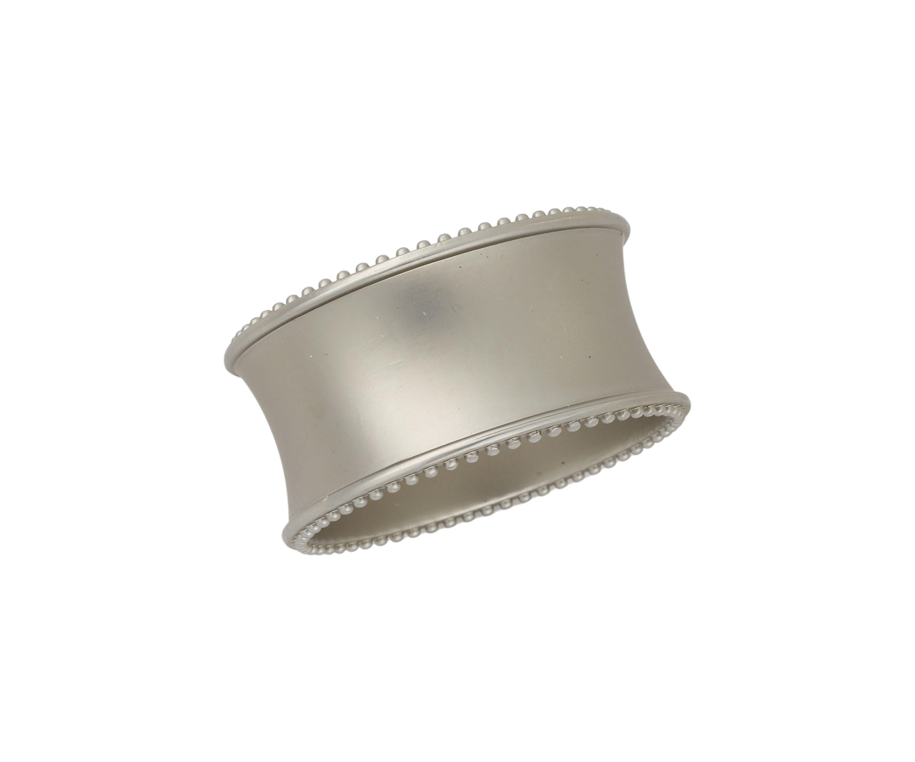 Beaded Elegance Silver Napkin Ring