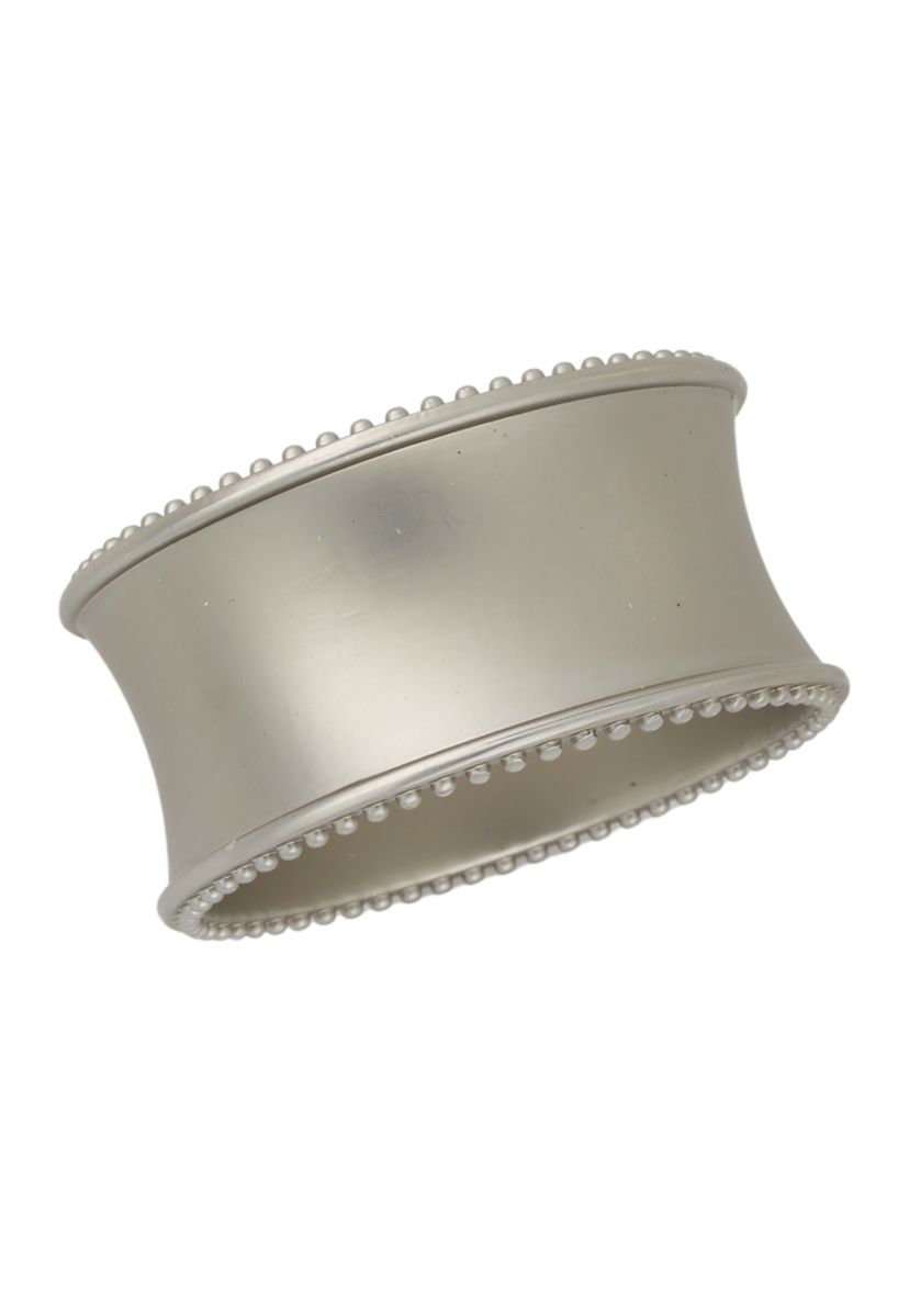 Beaded Elegance Silver Napkin Ring
