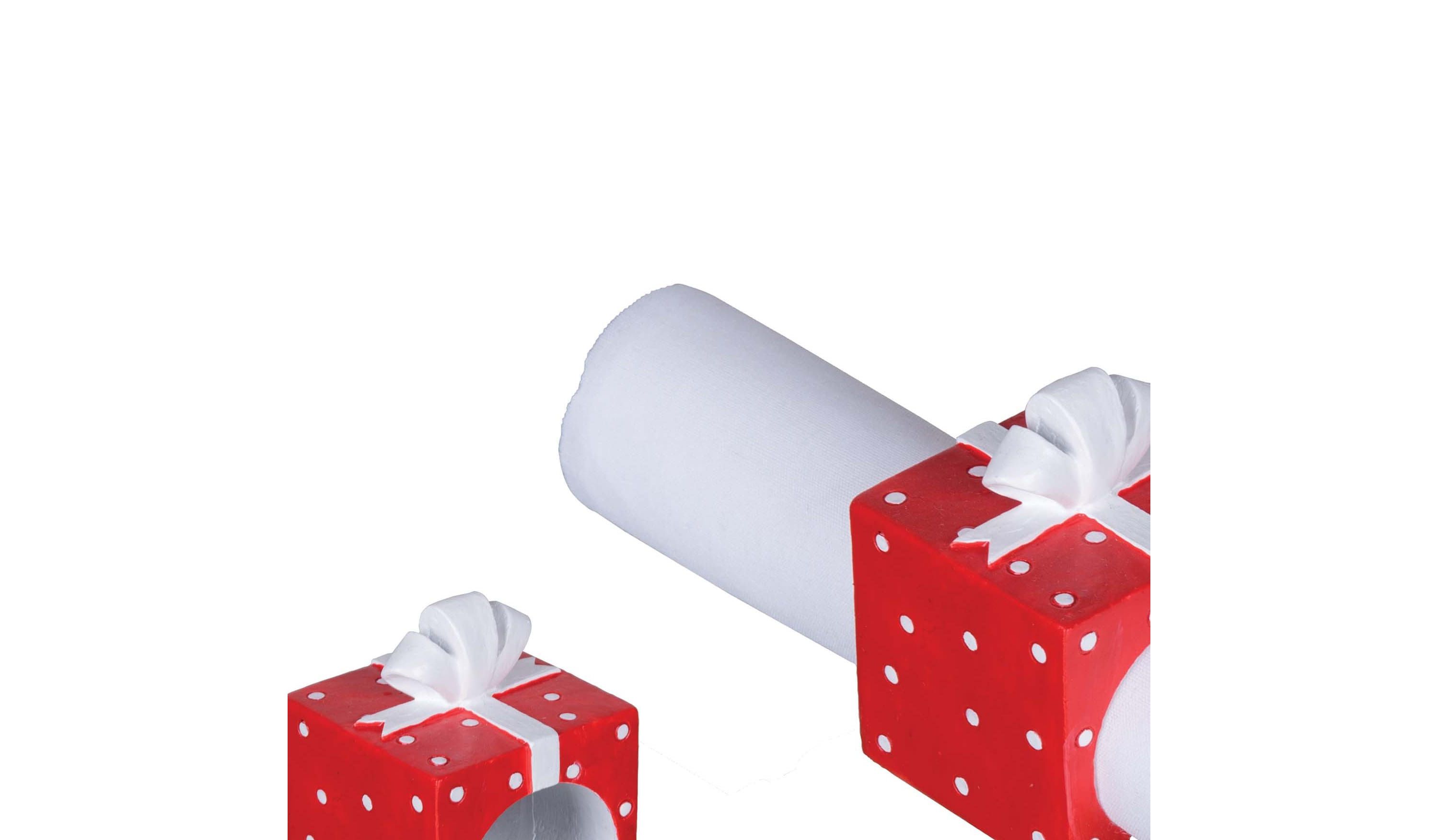 Dotted Present Napkin Ring S/4