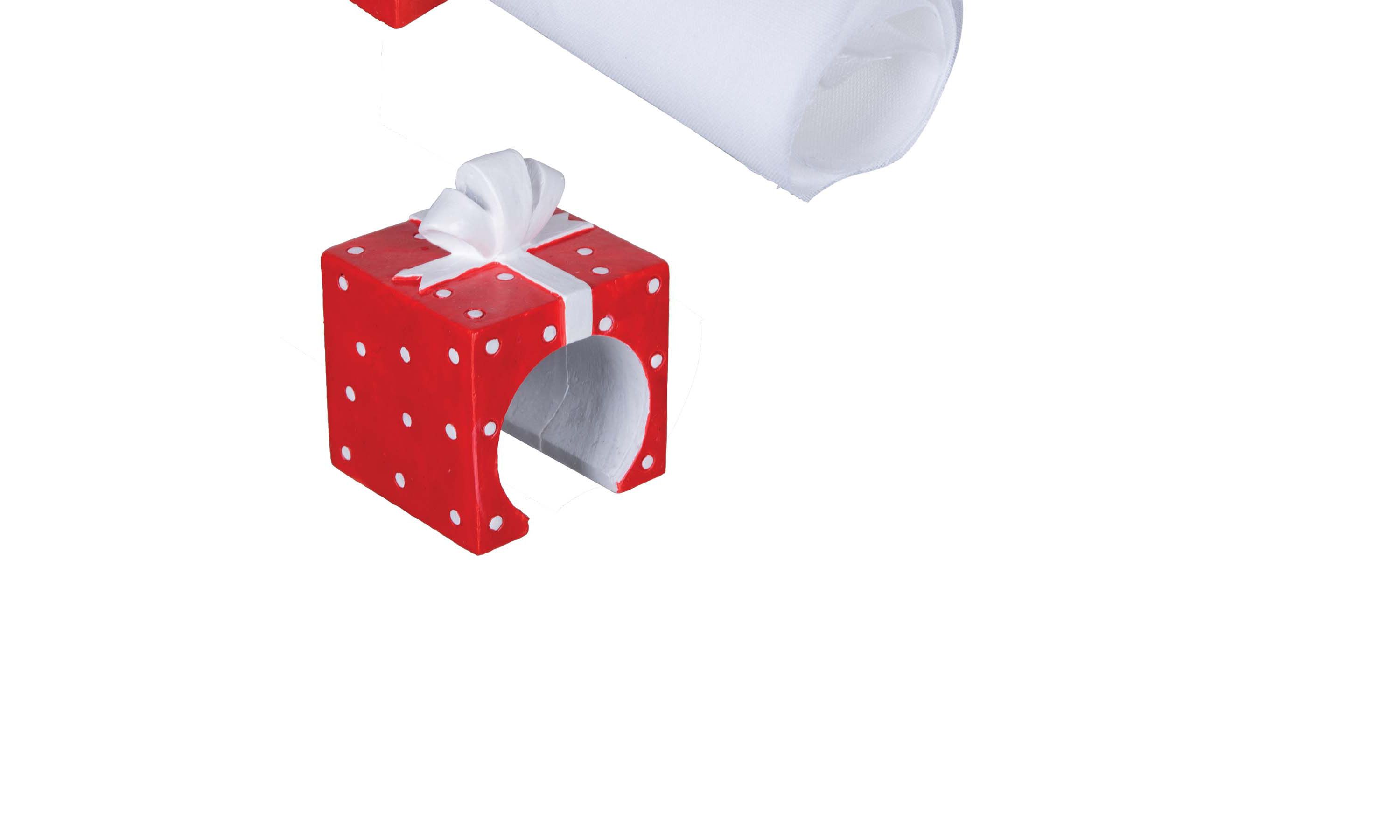 Dotted Present Napkin Ring S/4