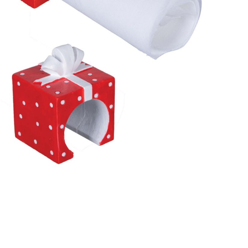 Dotted Present Napkin Ring S/4