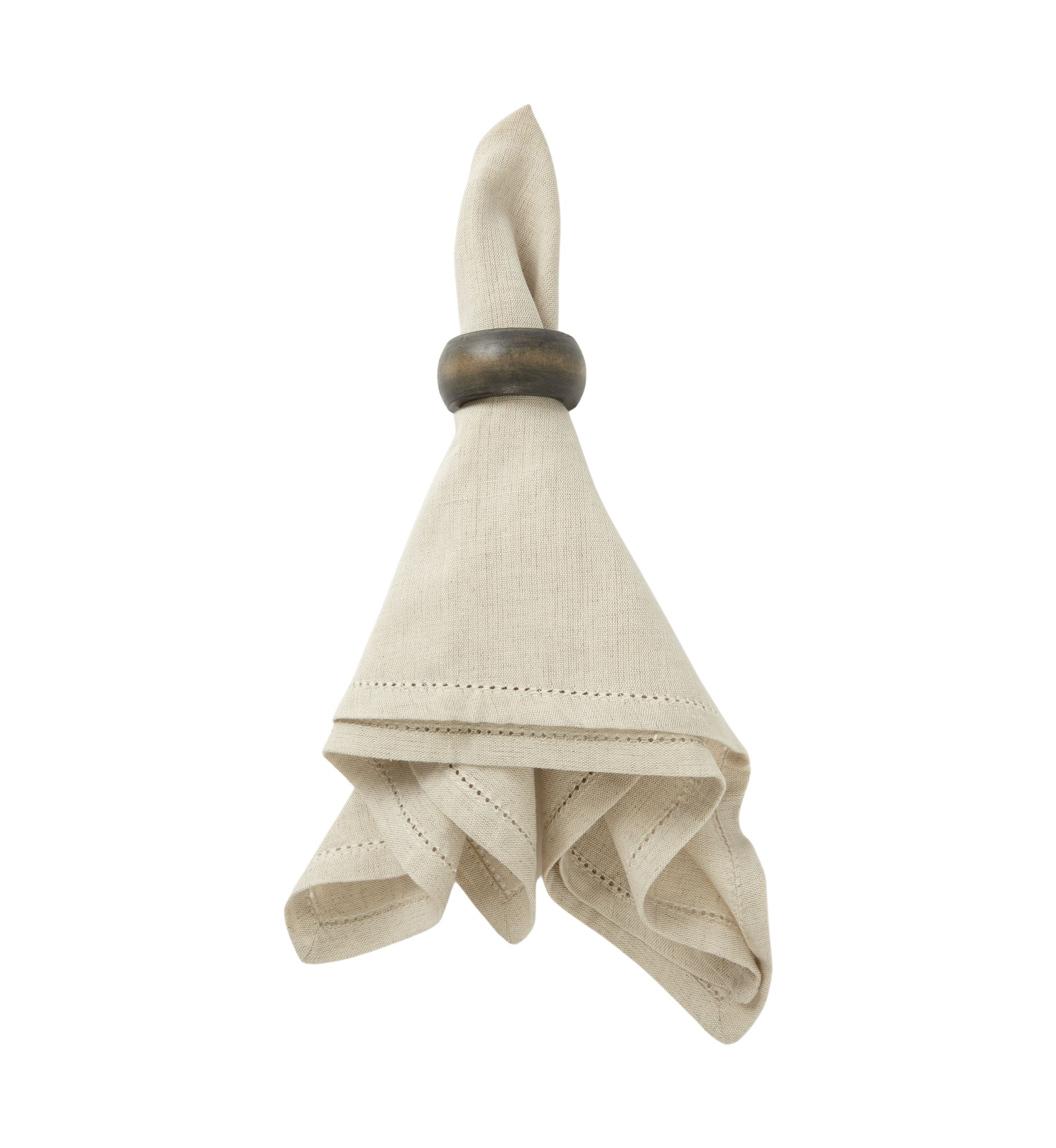 Dark Wood Napkin Rings - Set of 4