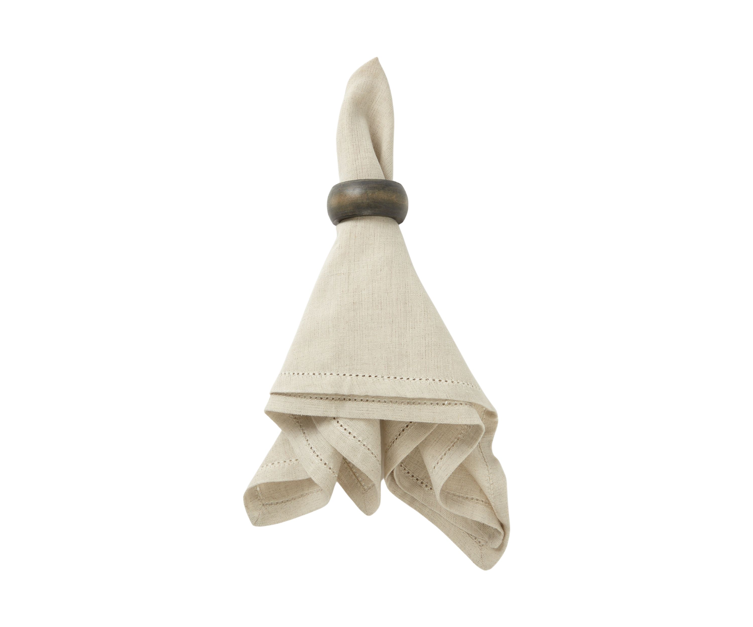 Dark Wood Napkin Rings - Set of 4