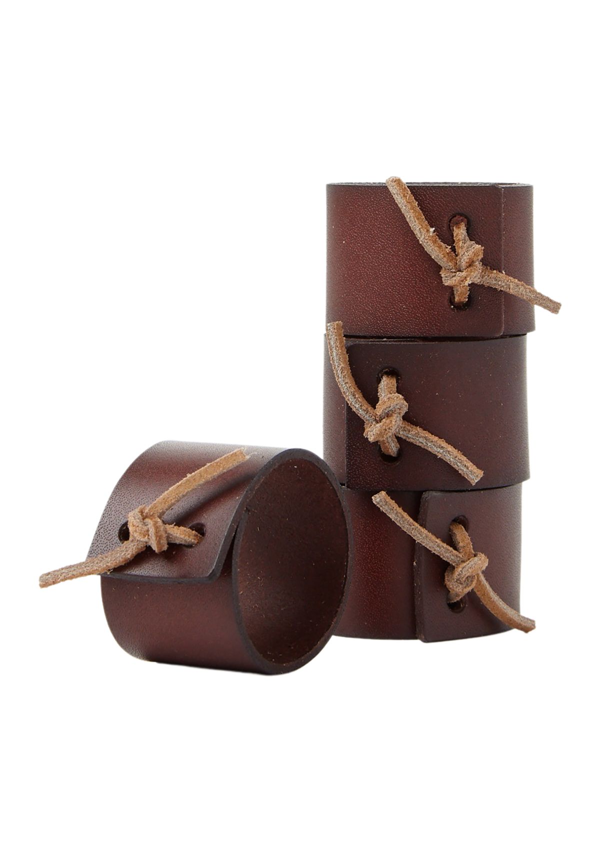 Faux Leather Napkin Rings - Set of 4