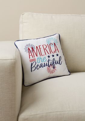 C&F Home America The Beautiful Mini Pillow, White