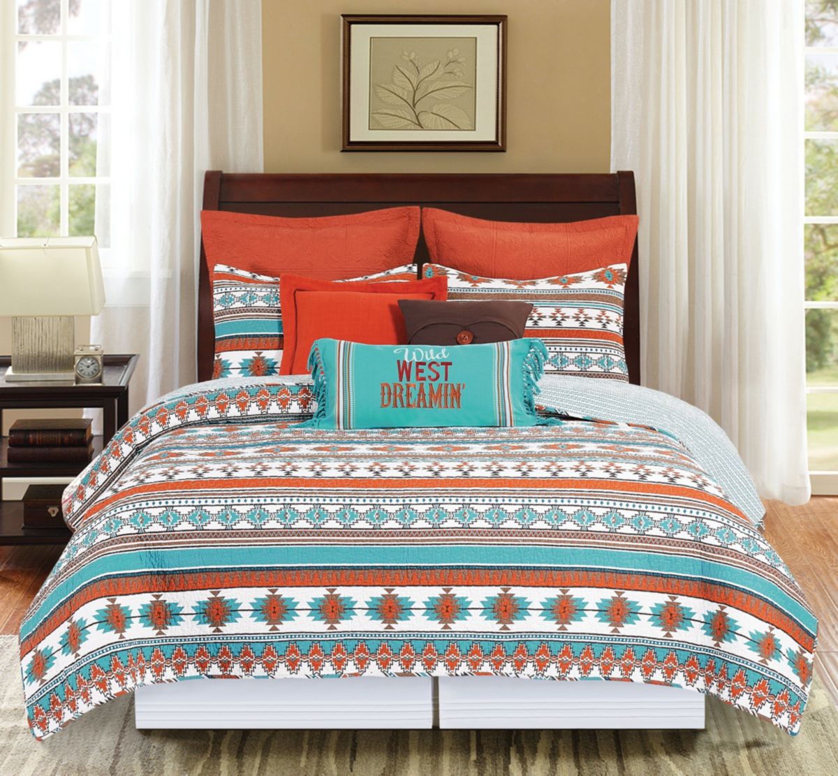 Aqua Valley Twin Quilt Set