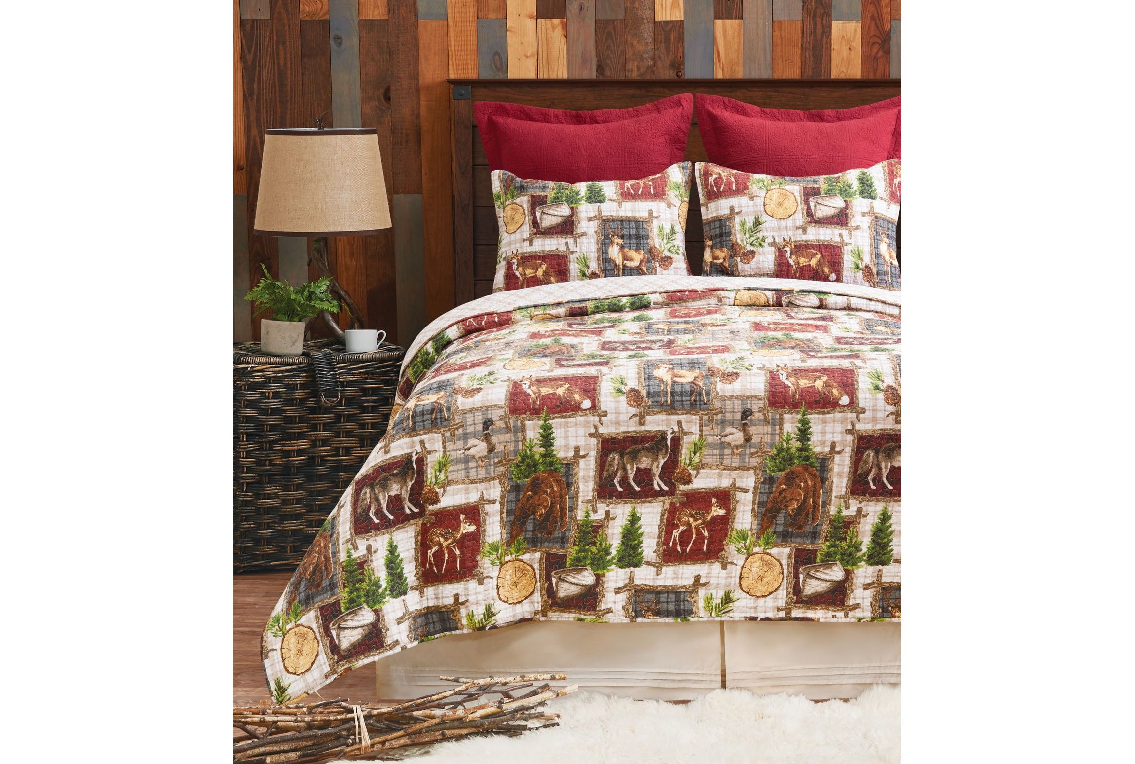 Bryson Retreat Reversible Rustic Full/Queen Quilt Set