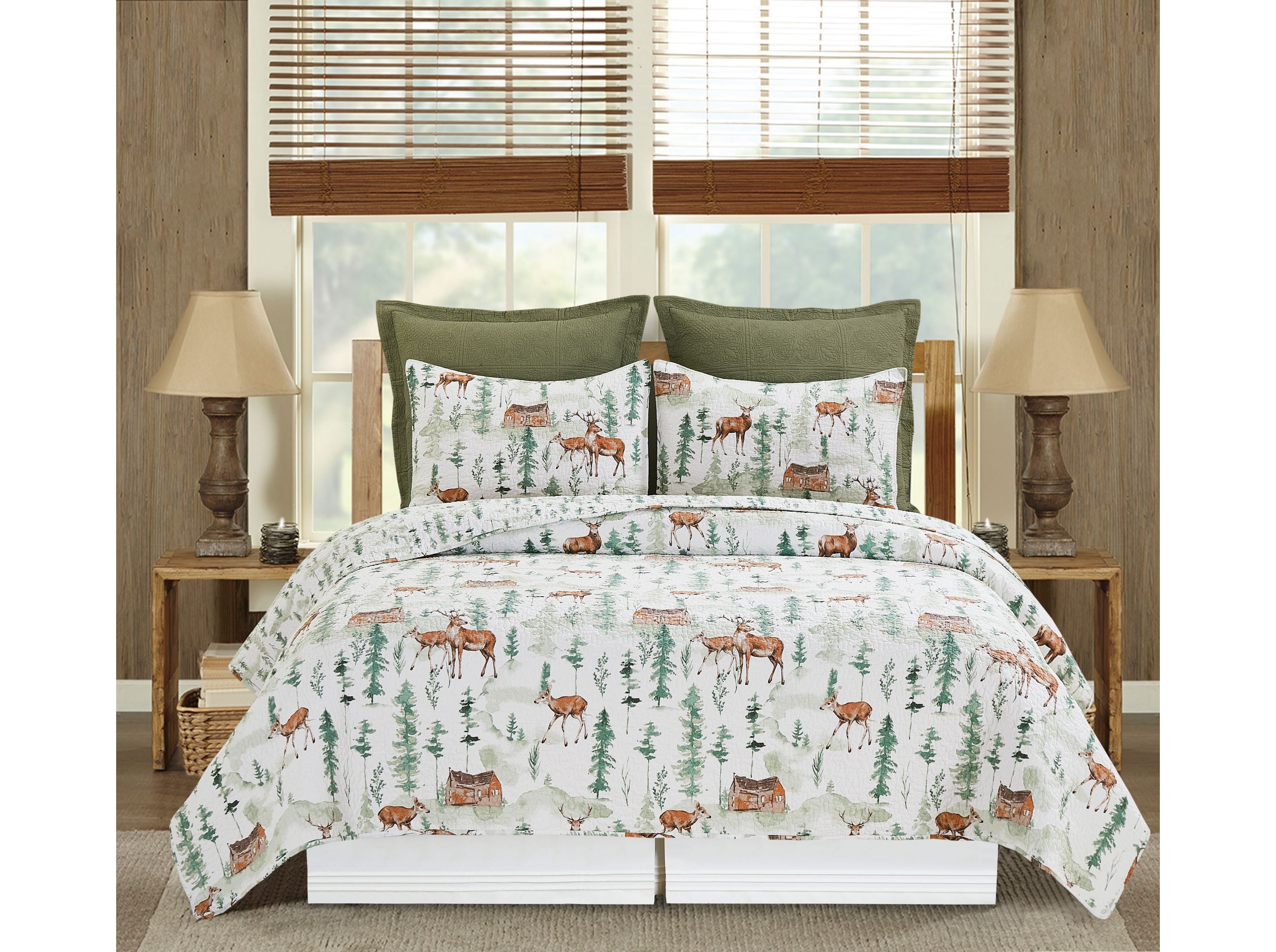Christopher Forest Reversible Rustic King Quilt Set